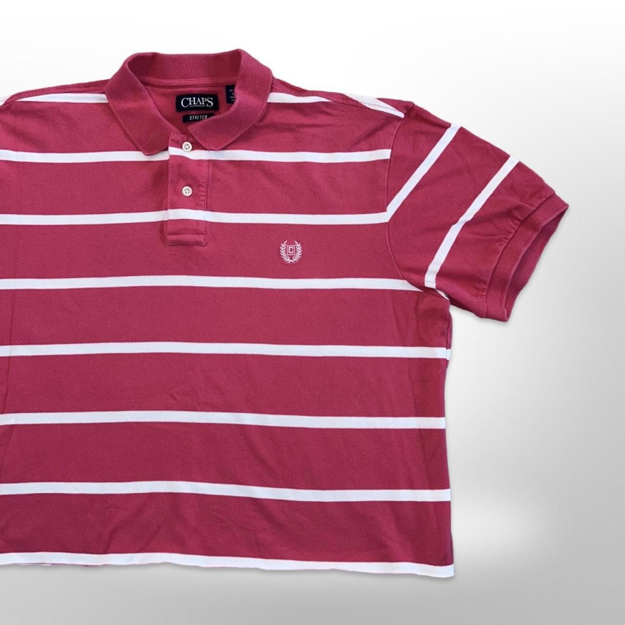 Chaps × Vintage Vintage Y2k Cropped Pink Striped Polo Shirt Size US M / EU 48-50 / 2 - 3 Thumbnail