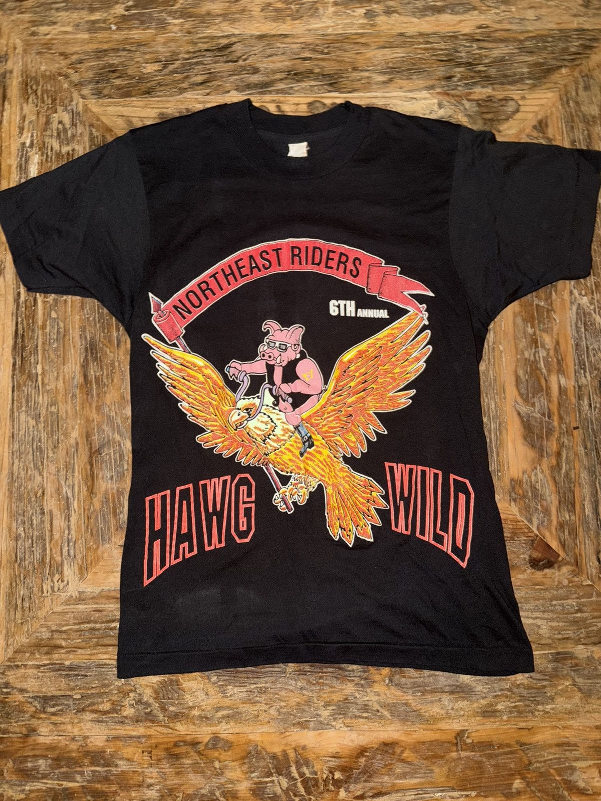 Harley Davidson 6TH ANAL Biker Bash Hawg Wild 1990 “check sack” Size US S / EU 44-46 / 1 - 1 Thumbnail