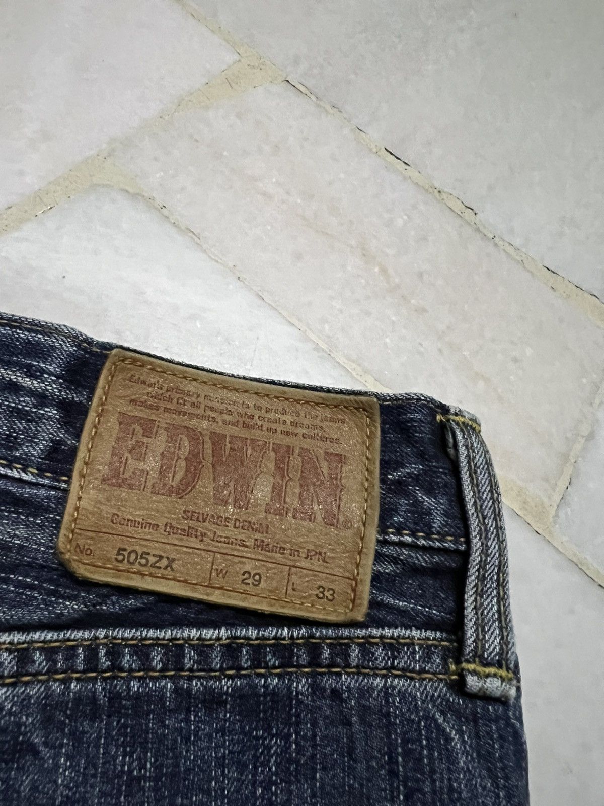 Edwin 💥Baggy💥Edwin 505ZX Selvedge Jean Very Rare Size US 30 / EU 46 - 15 Thumbnail