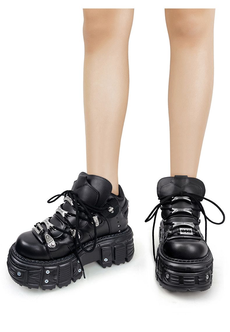Japanese Brand Punk Style Lace Up Heel Shoes Size US 5 / IT 35 - 7 Thumbnail