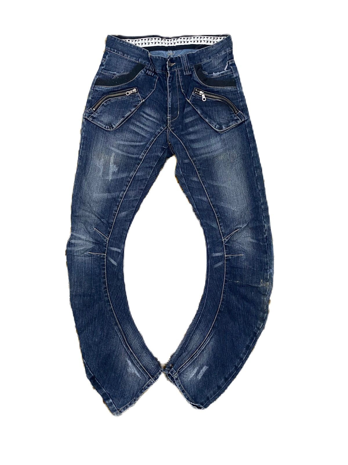 image of Junya Watanabe x Ppfm Curve Archive Ppfm Distress Jeans in Blue, Men's (Size 32)