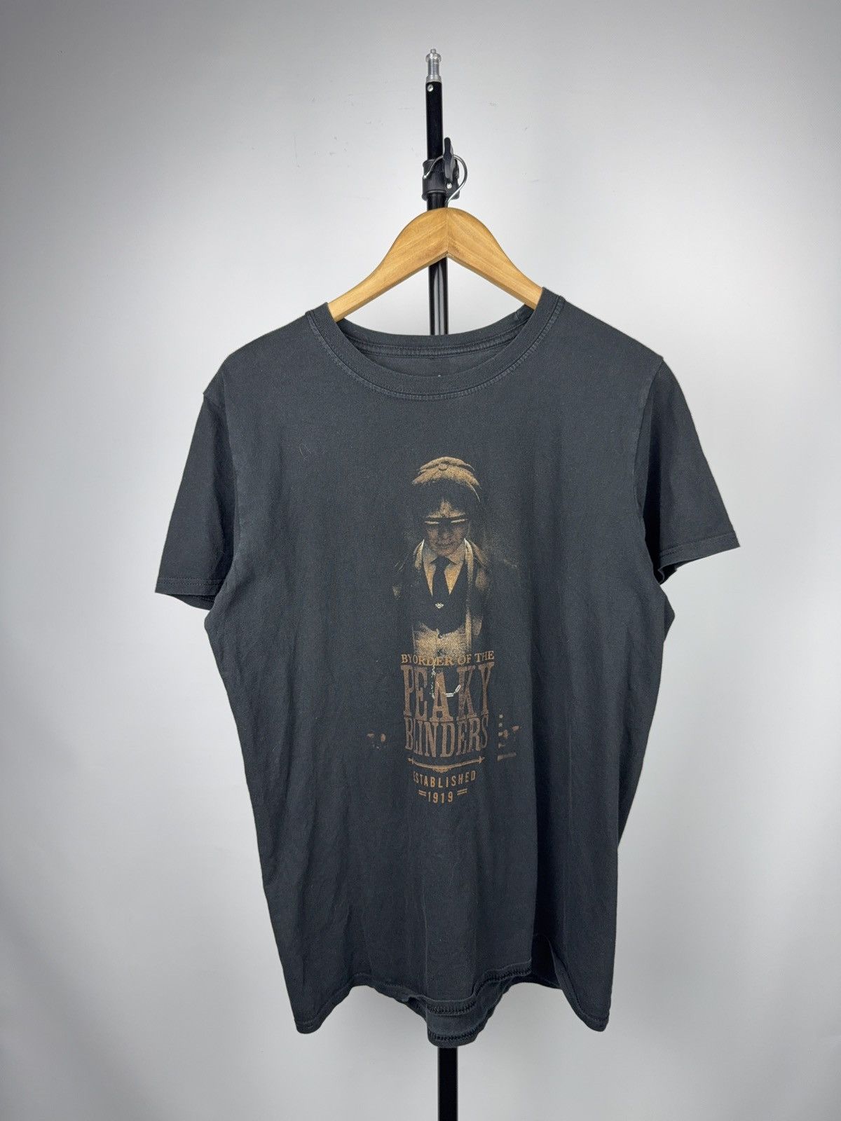 Vintage 00s Peaky Blinders Thomas Shelby Graphic T-Shirt Faded Size US L / EU 52-54 / 3 - 1 Thumbnail