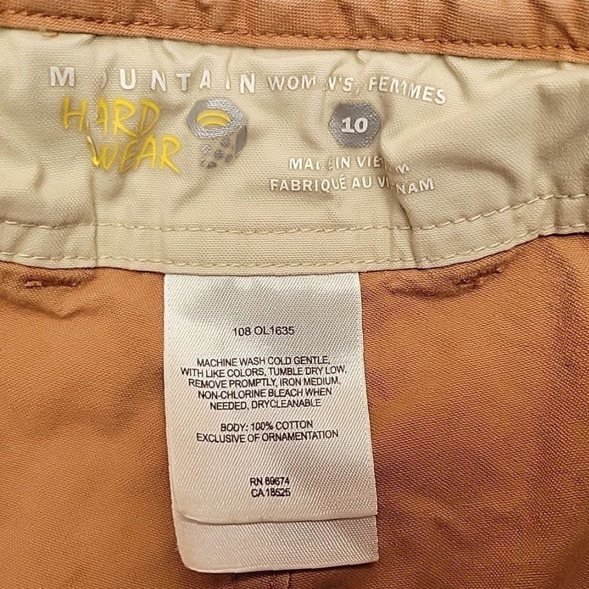 Mountain Hardwear VINTAGE Mountain Hardwear Pants Womens 10 Orange 100% Cotton Outdoor Comfort Hiking Capri Cropped Womens Size 32" / US 10 / IT 46 - 4 Thumbnail