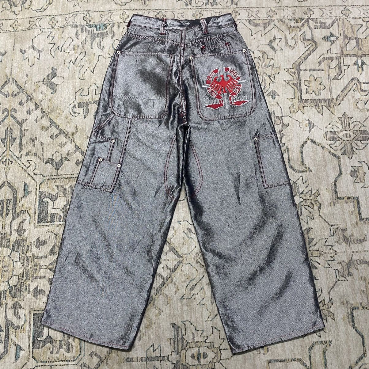 Japanese Brand Vintage Amore Puro Silver Metallic Wide Leg Baggy Jeans Size US 28 / EU 44 - 19 Thumbnail