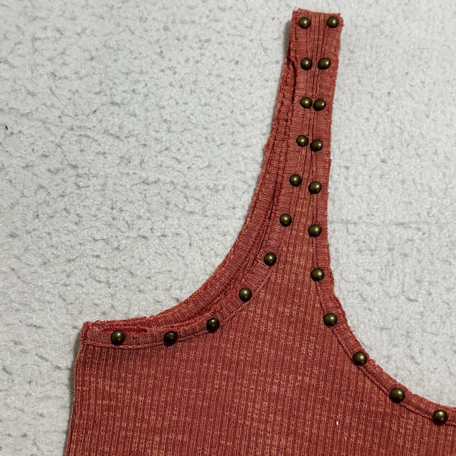Other POL Medium Ribbed Tank Top Sleeveless Brass Buttons Pink Size M / US 6-8 / IT 42-44 - 6 Thumbnail
