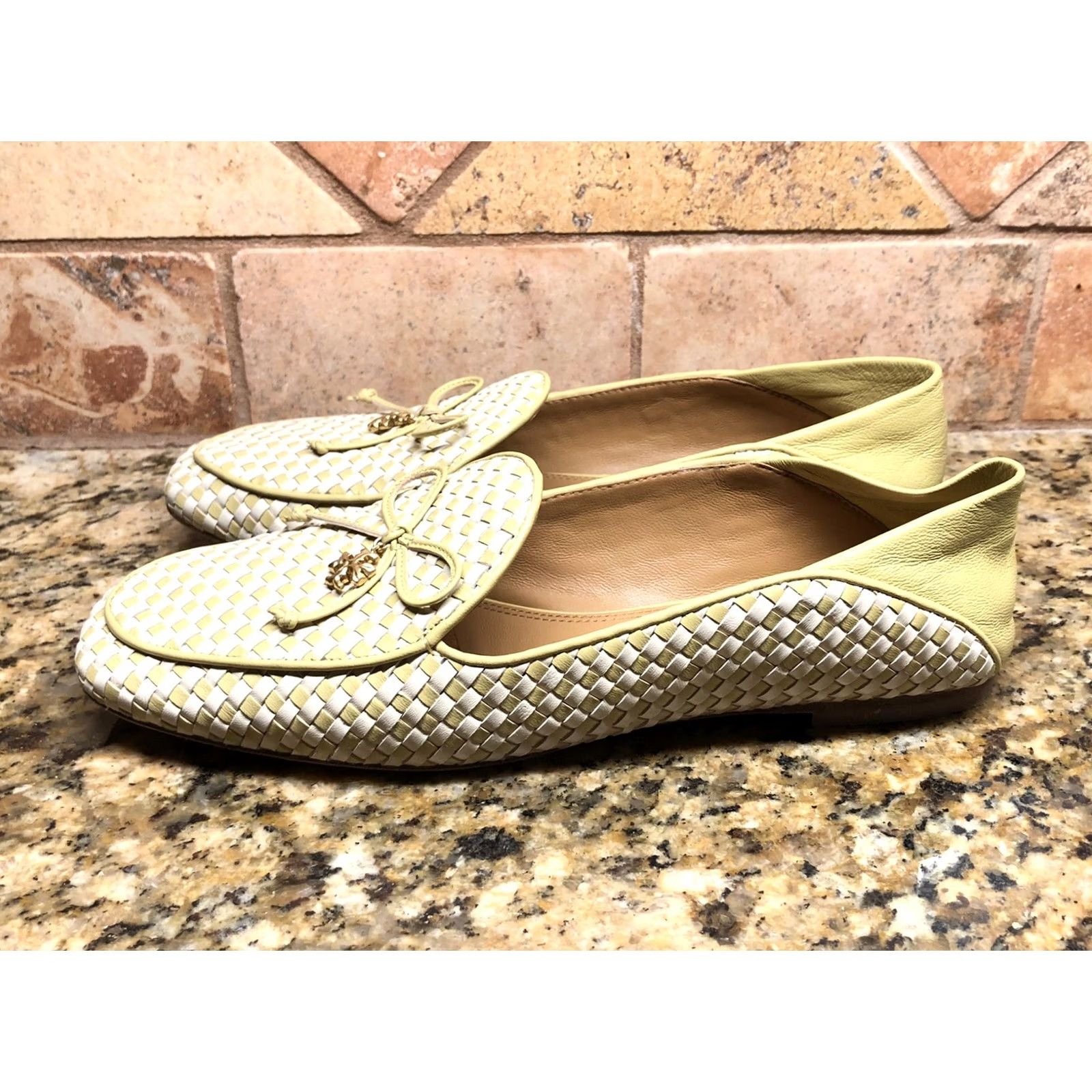 Tory Burch TORY BURCH WOVEN LOAFER FLAT in 2-Tone Cream Pale Yellow 7.5 M Size US 8 / IT 38 - 5 Thumbnail