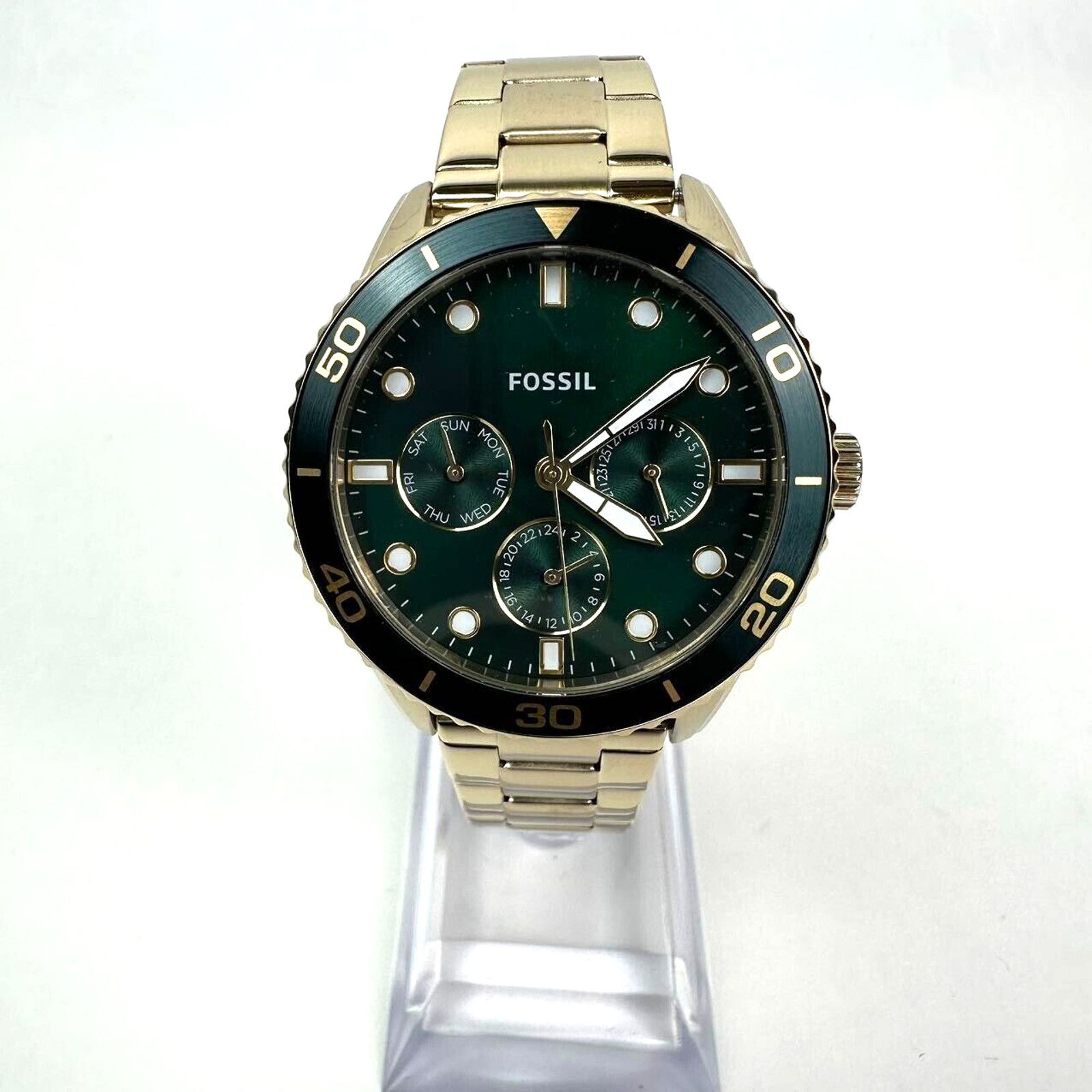 Fossil Fossil Golden Green Chronograph Stainless Steel Watch Set Size ONE SIZE - 5 Thumbnail