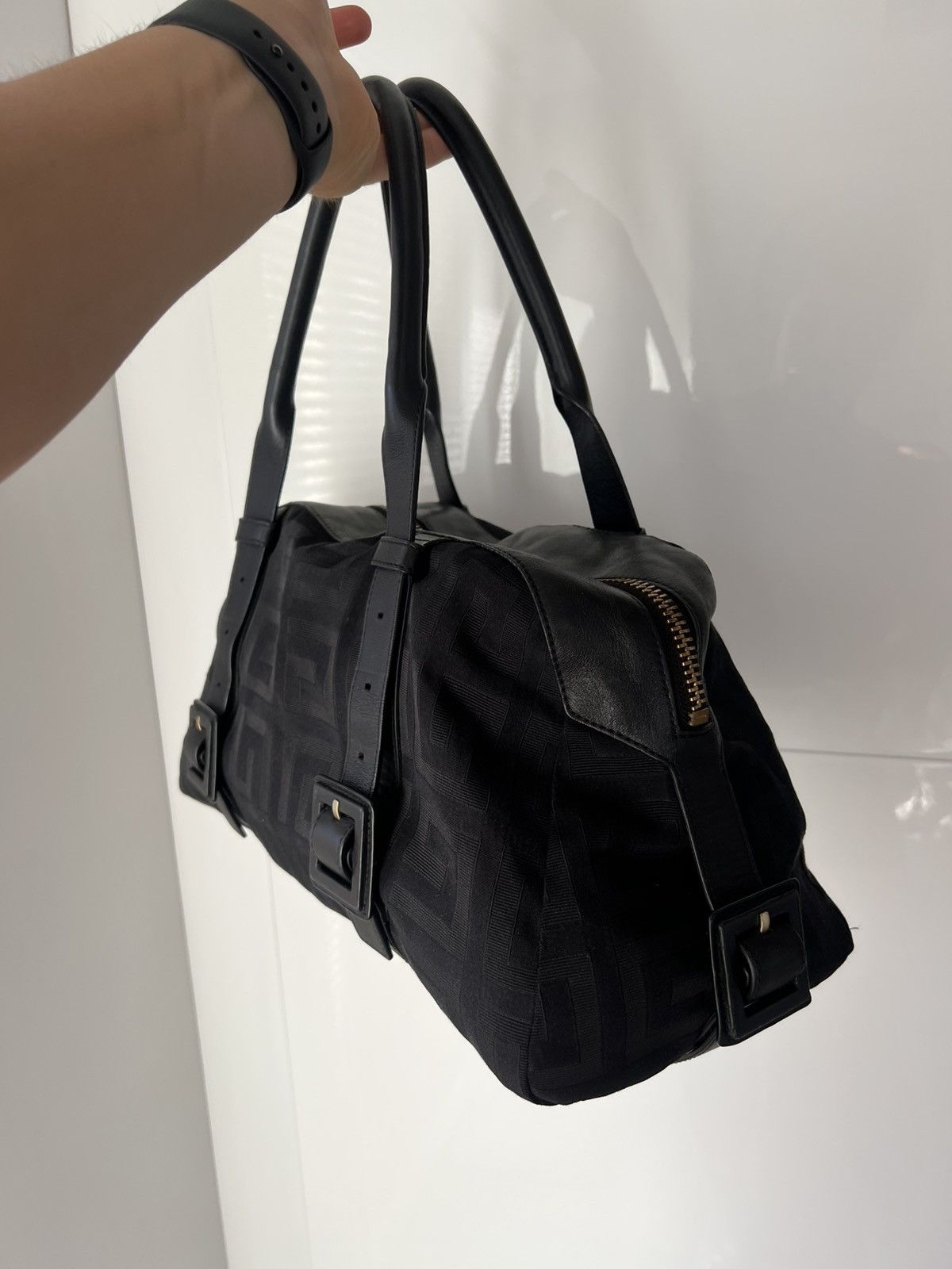 Givenchy Givenchy Black Signature Canvas Leather Boston Monogram Bag Size ONE SIZE - 4 Thumbnail
