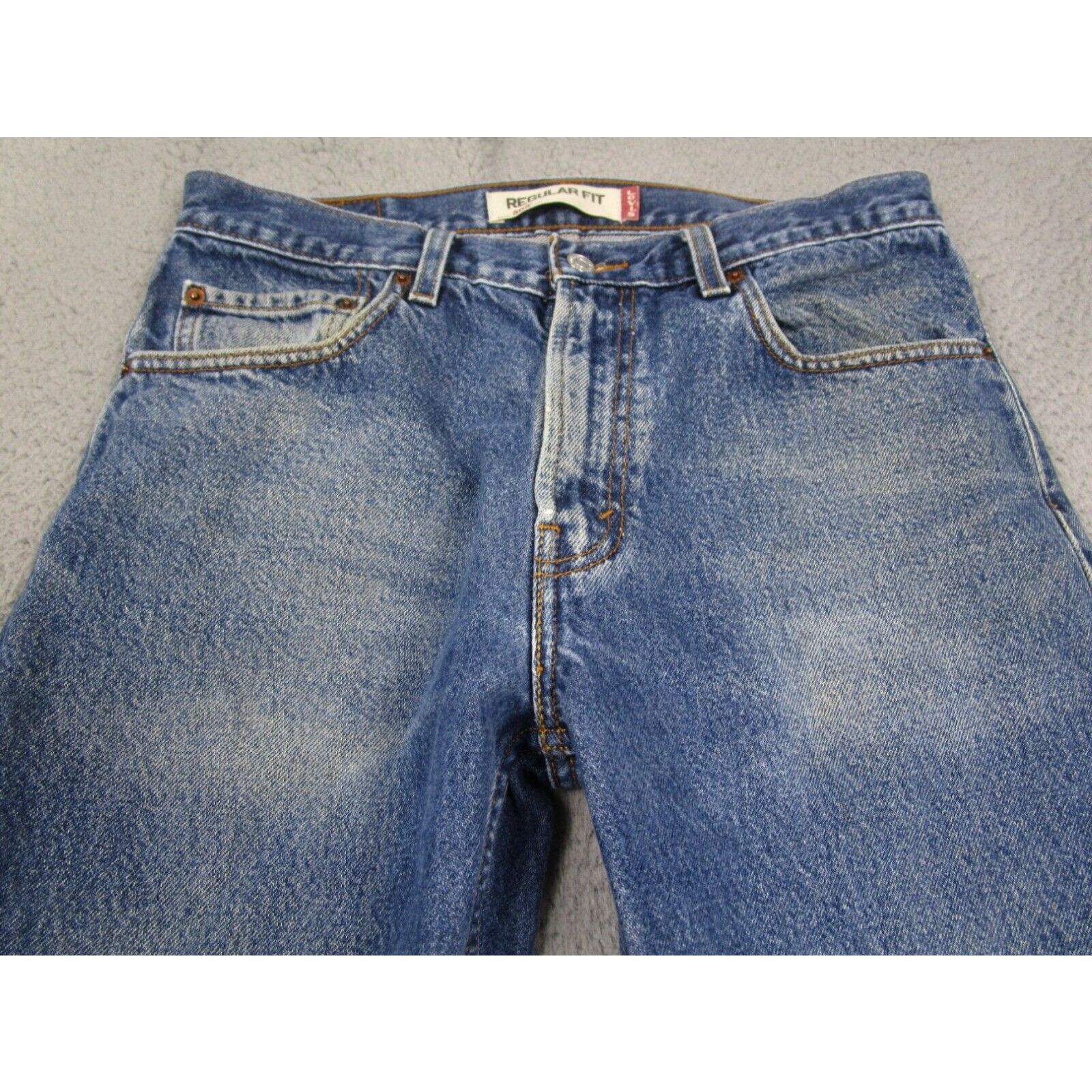 Levi s Levis 505 Jeans Mens 34x29 Blue Denim Distressed Regular Straight Fit Pockets A2 Grailed