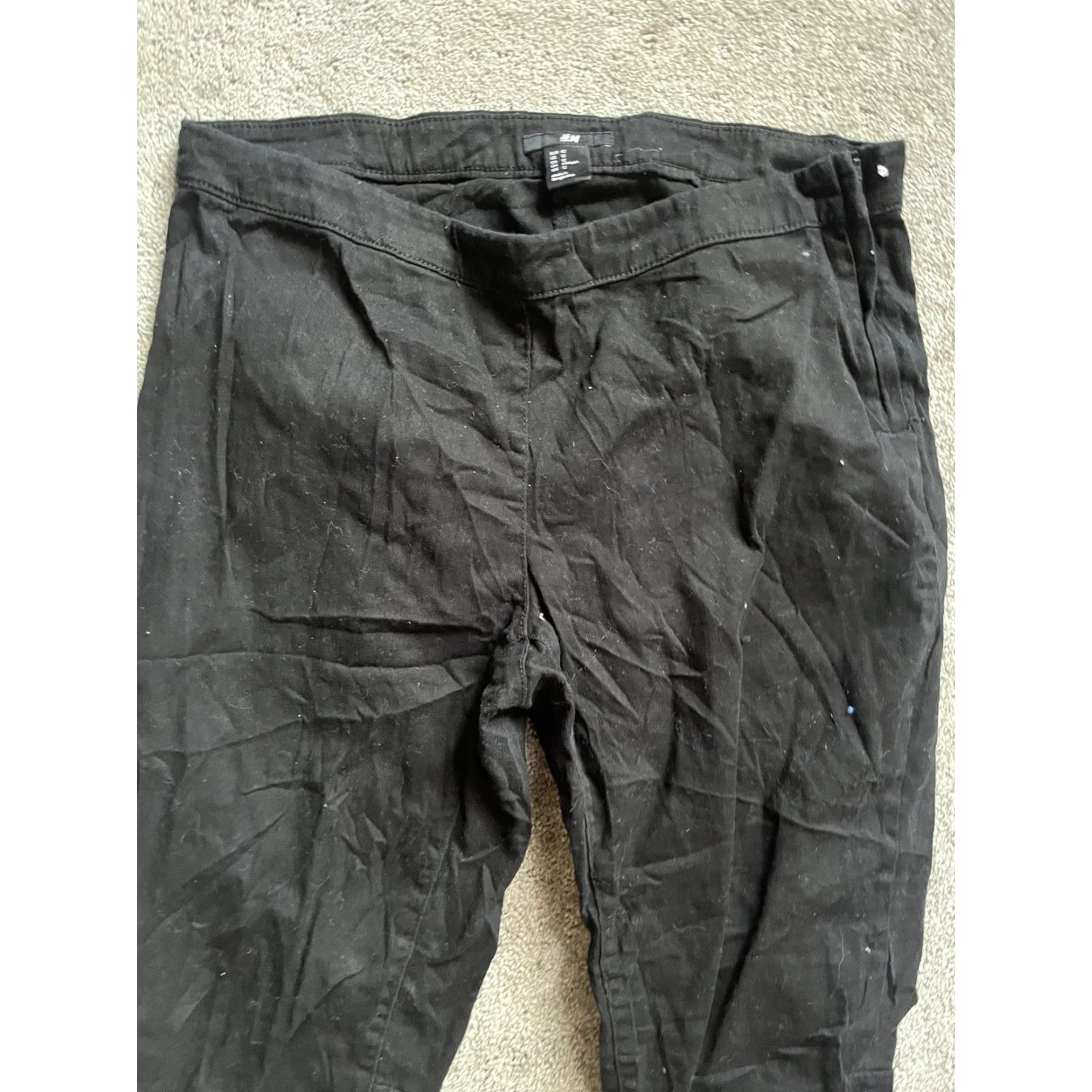 H&M Vintage H&M Women's Dress Pants Ankle Style Skinny Fit Black Business Casual Pull On Side Zip Size 12 Size 34" / US 12 / IT 48 - 2 Thumbnail
