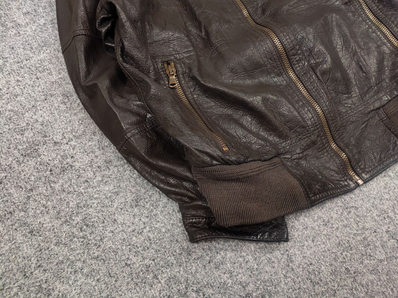 Brian Dales Brian Dales Dark Brown leather Zip Pocket Vintage Jacket Size US M / EU 48-50 / 2 - 5 Thumbnail