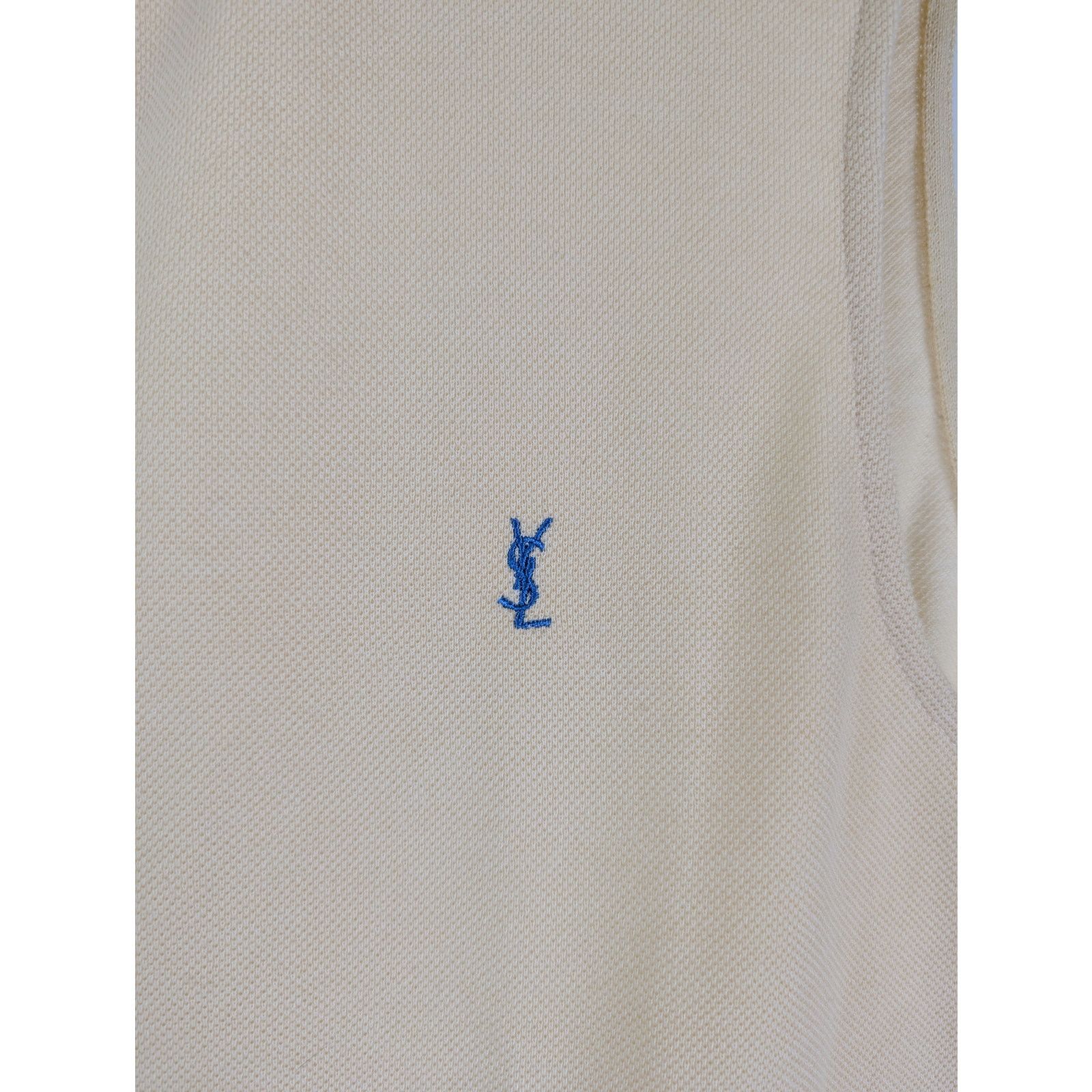 Saint Laurent Paris o1rshd1 Polo Sans Manches Broderie Vest in Cream Size US XL / EU 56 / 4 - 4 Thumbnail