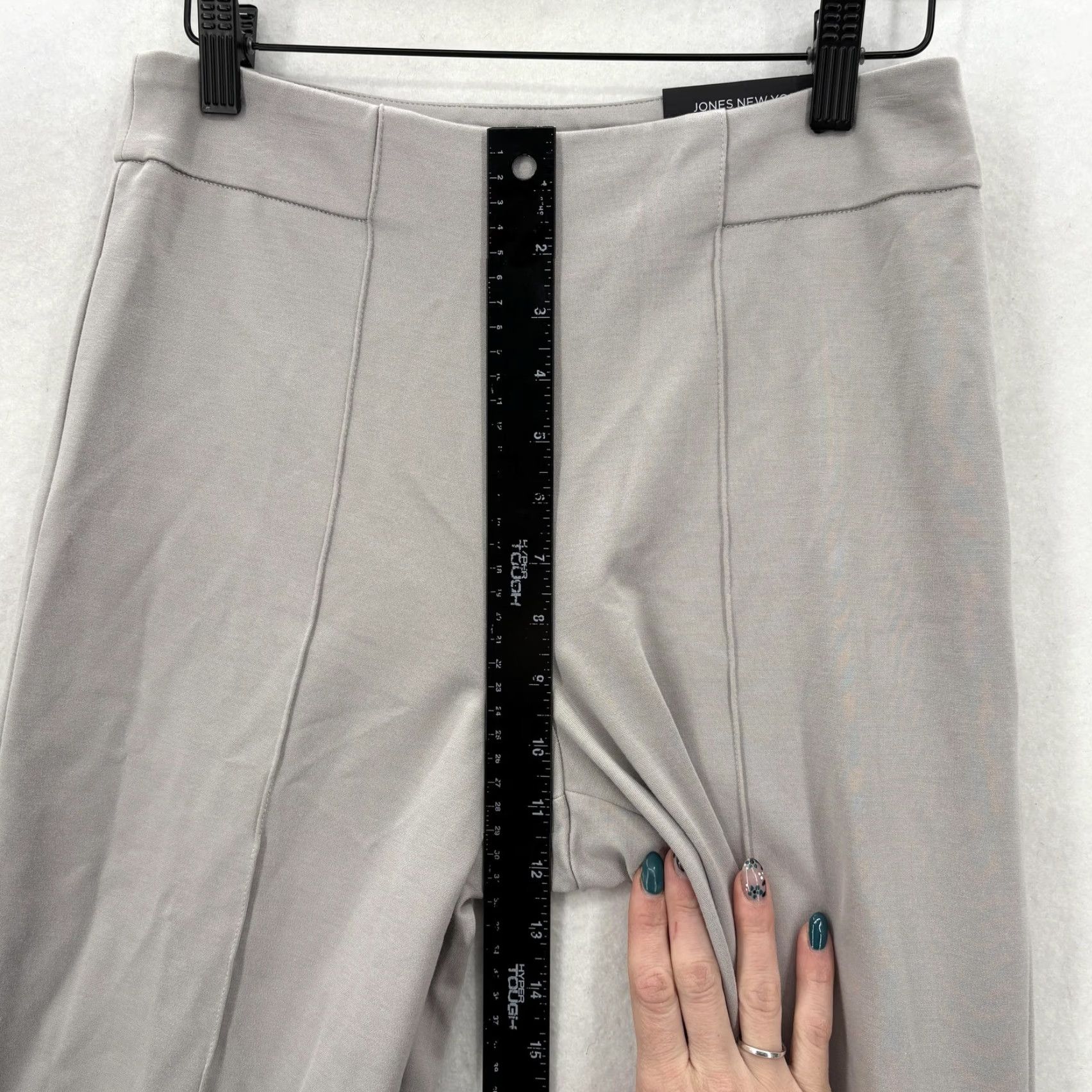 Jones New York Jones New York Flare Leg Pants Womens 4 Gray Ponte Pull On Stretch High Rise Elastic Waist Business Workwear Casual Size 27" / US 4 / IT 40 - 7 Thumbnail