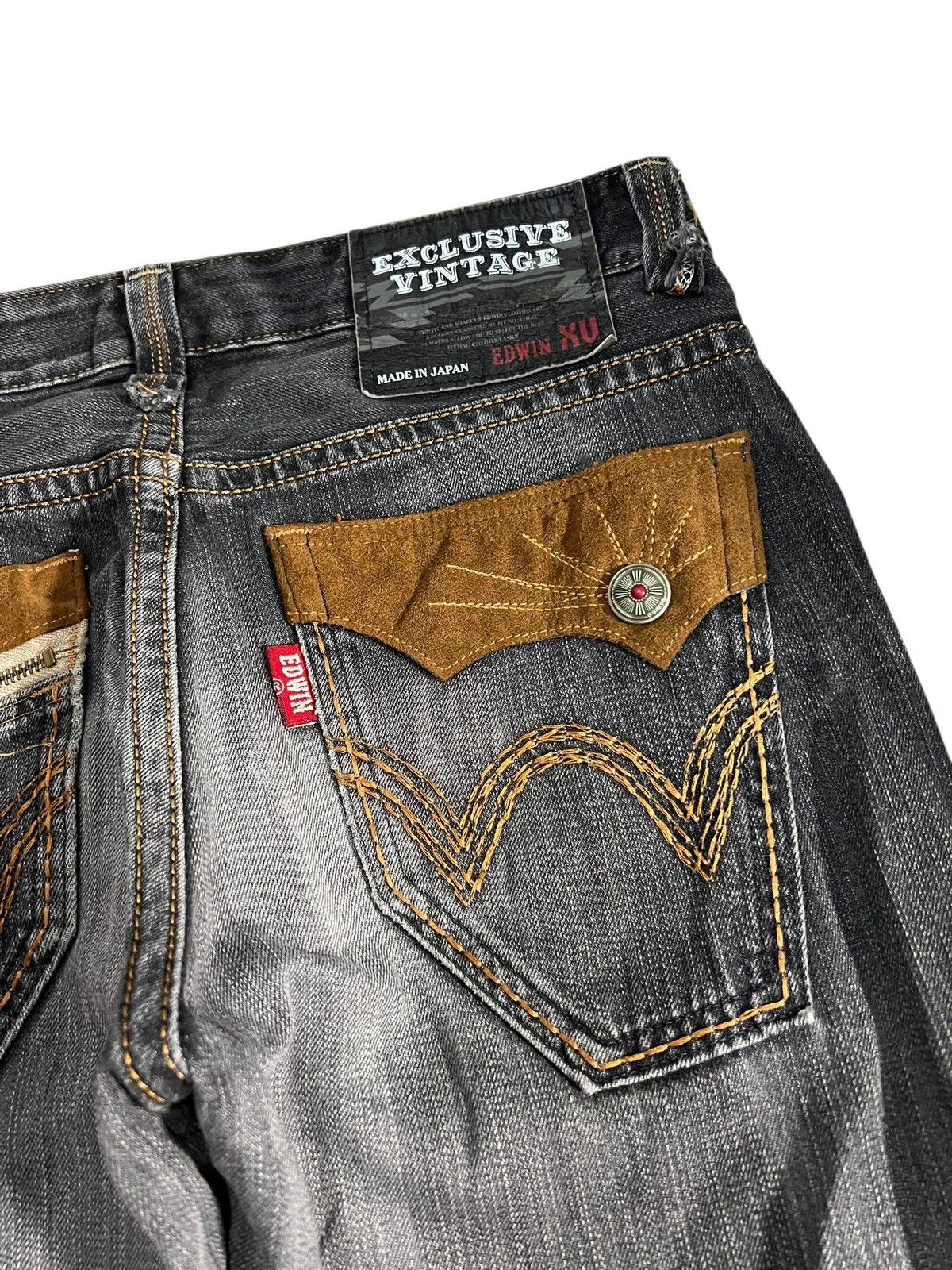 Edwin Flare Jean Edwin Exclusive Vintage XV Navajo Faded Distress Size US 33 - 16 Thumbnail
