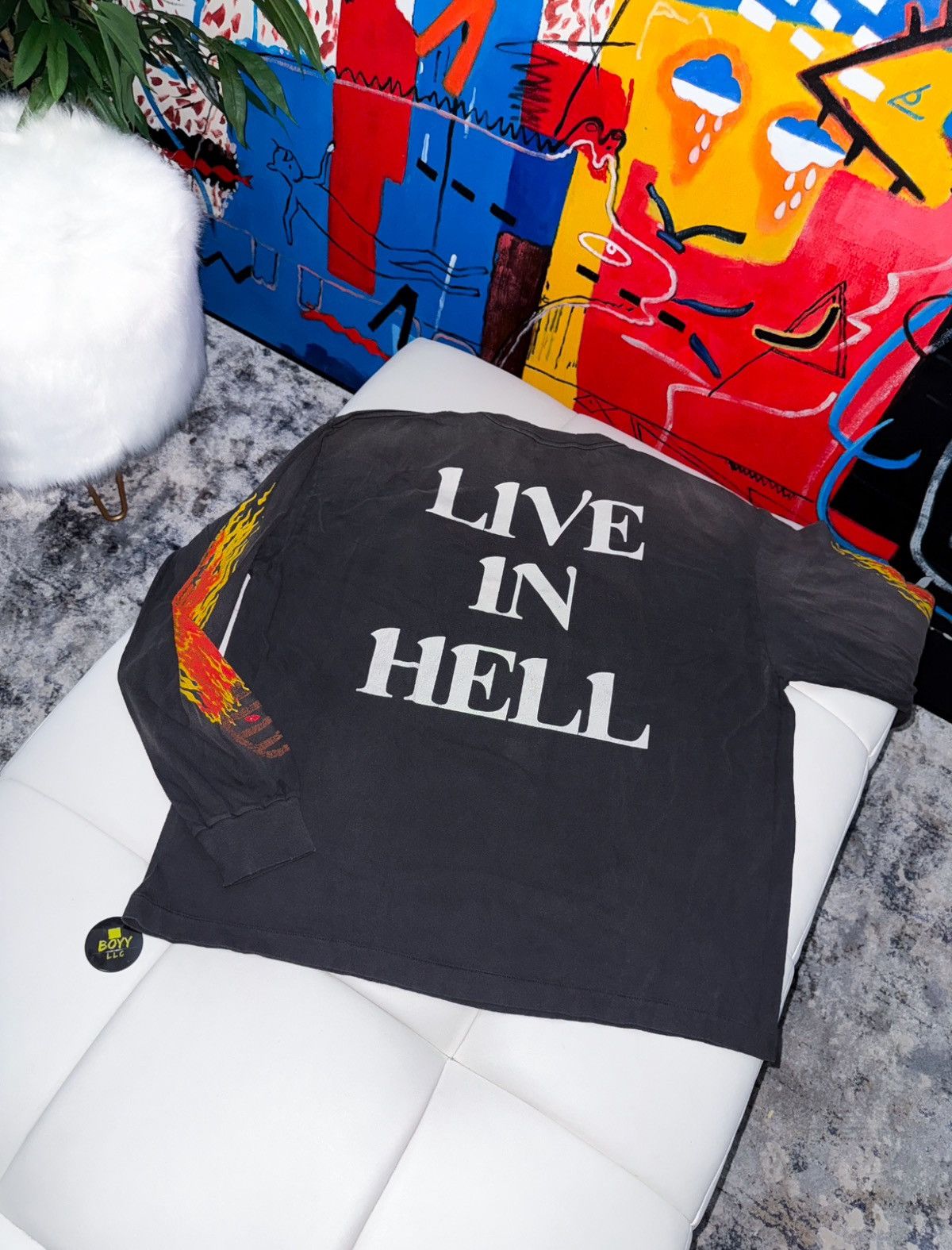 Saint Michael Saint Michael live in hell long sleeve t shirt Size US XL / EU 56 / 4 - 2 Thumbnail