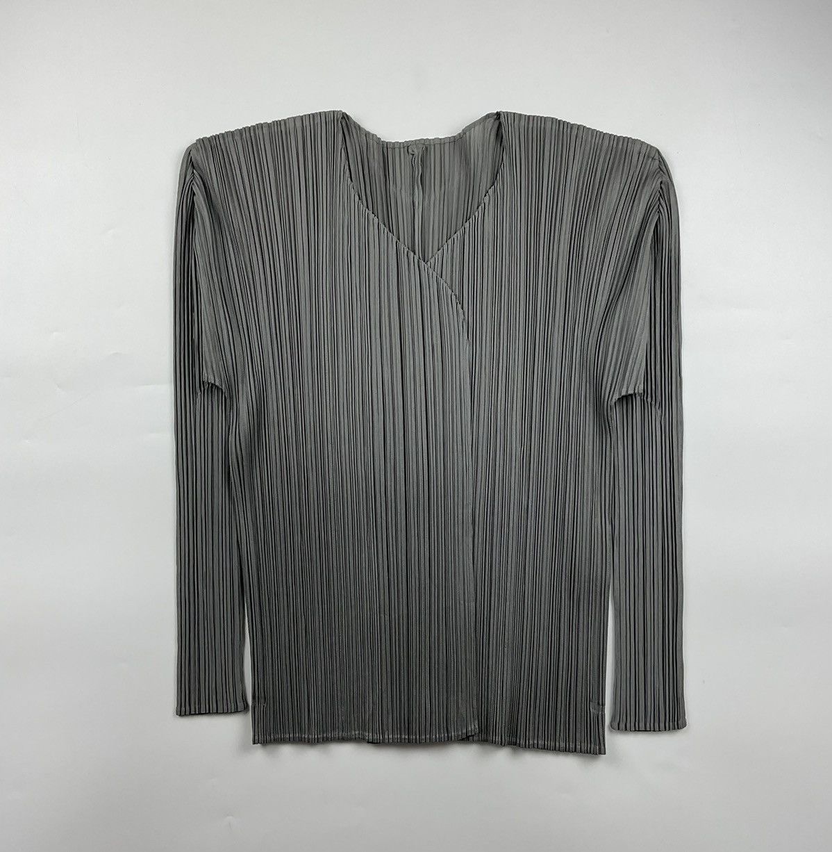image of Issey Miyake x Issey Miyake Pleats Please Open Cardigan in Grey, Women's (Size Small)