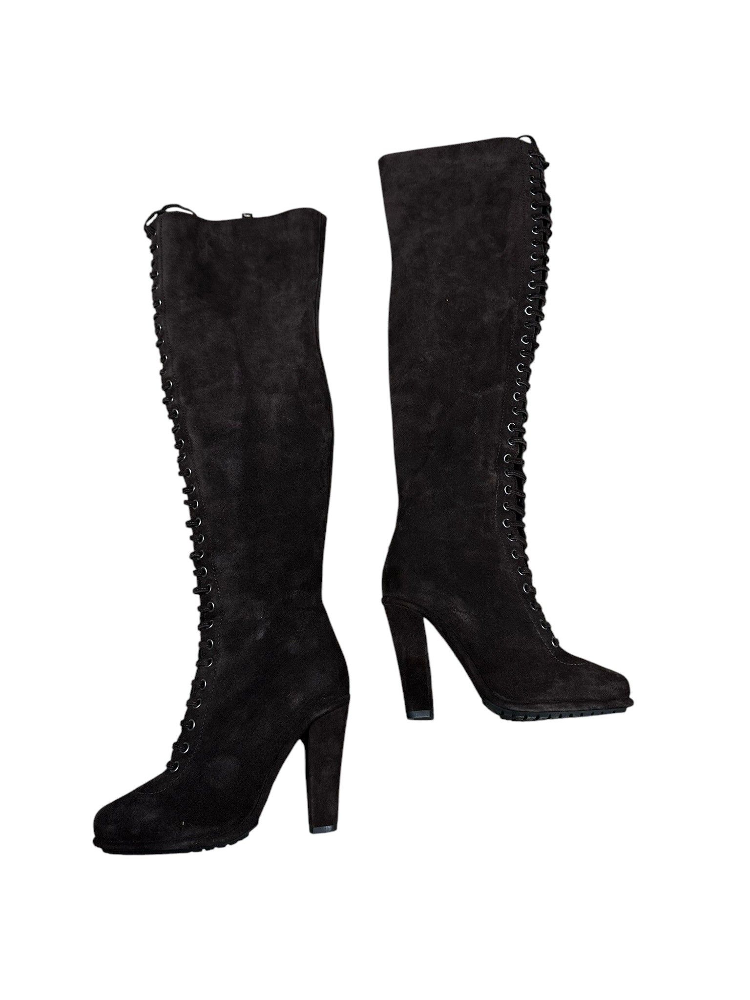 Allsaints Allsaints Stepney Avant Garde Laced Suede Heel Suede Boots Size US 6.5 / IT 36.5 - 3 Thumbnail