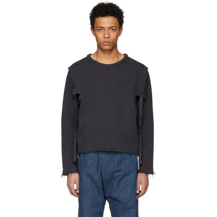 JW Anderson JW Anderson SS18 Navy Raw Edge Open Side Sweatshirt Size US M / EU 48-50 / 2 - 2 Thumbnail