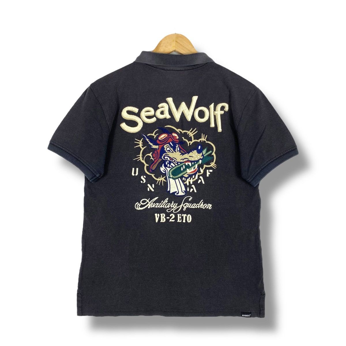 Avirex AVIREX SEAWOLF USN Embroidery Logo Polo Shirt Medium Size Size US M / EU 48-50 / 2 - 1 Thumbnail