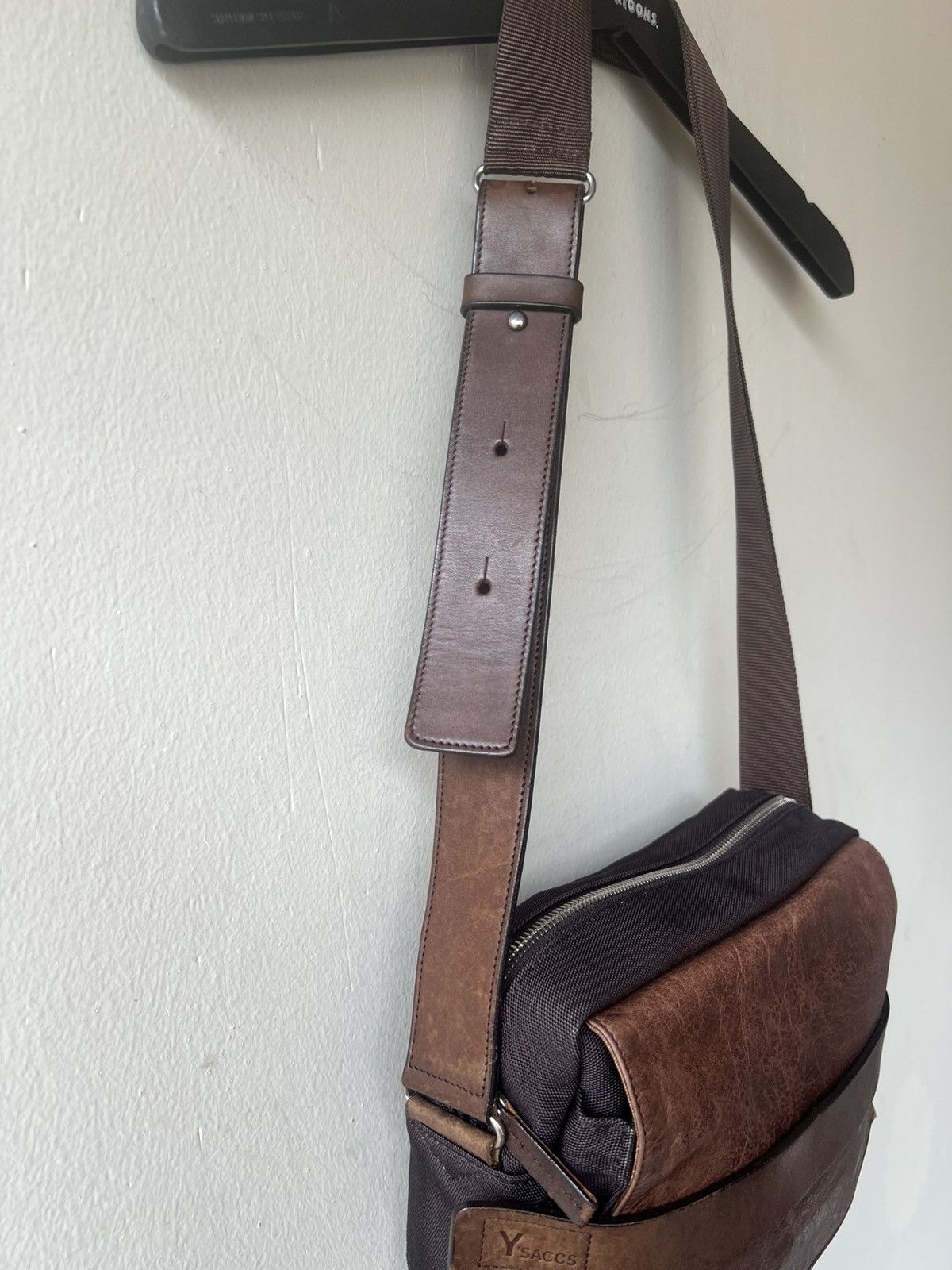 Yohji Yamamoto 2000s Yohji Yamamoto Y’saccs Hybrid Leather Sling Bag Size ONE SIZE - 20 Thumbnail