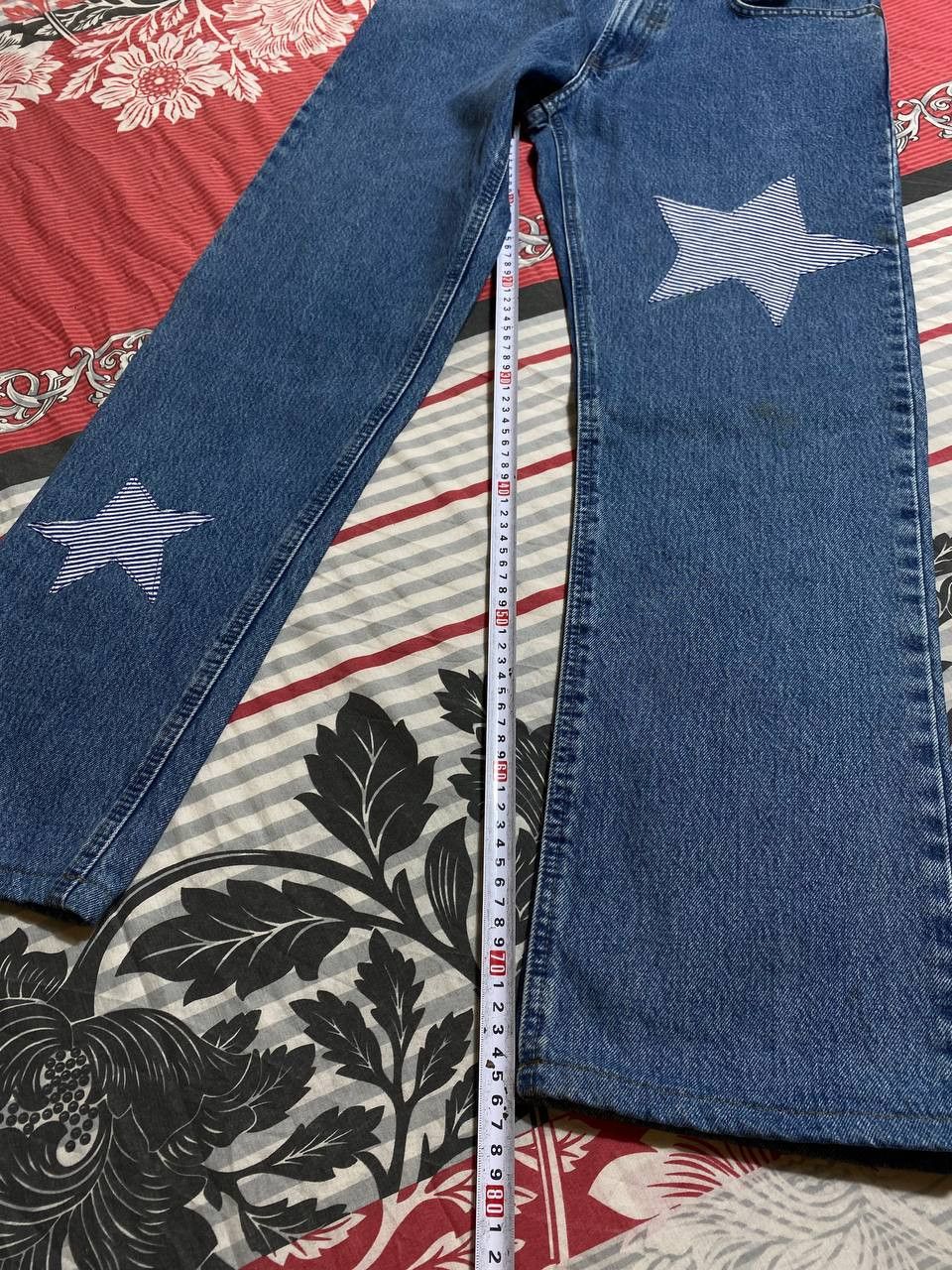 Japanese Brand Distressed Dirty Patchwork Flared Denim Jeans Crush Faded Size US 32 / EU 48 - 15 Thumbnail