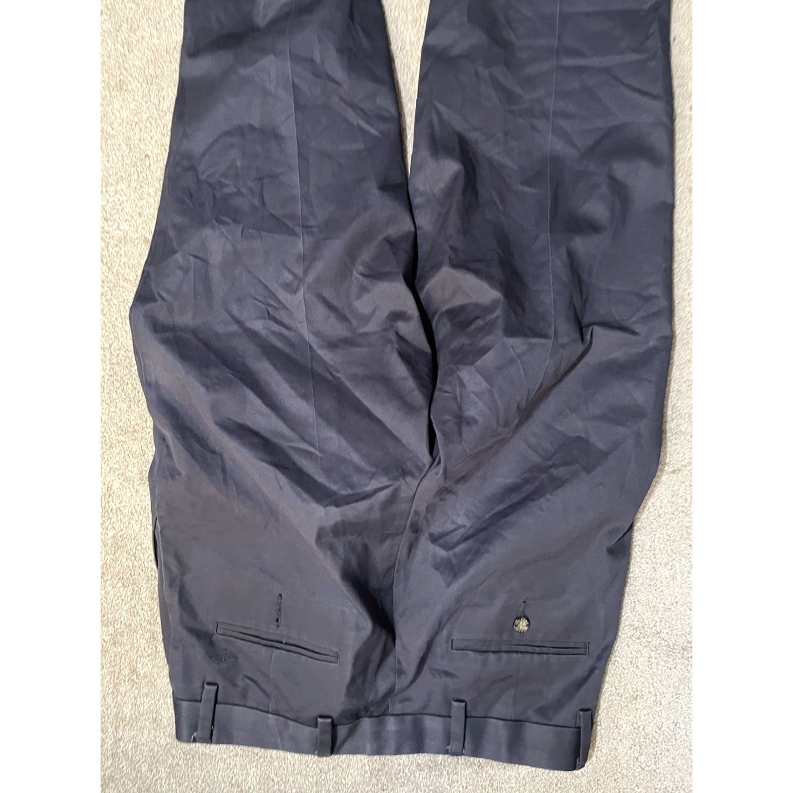 Dockers DOCKERS Classic Fit Pleated Dress Pants 30x32 Navy Vintage Distressed Solid Regular Men Pants Chinos 30 32 Navy Dockers D3 Size US 30 / EU 46 - 4 Thumbnail