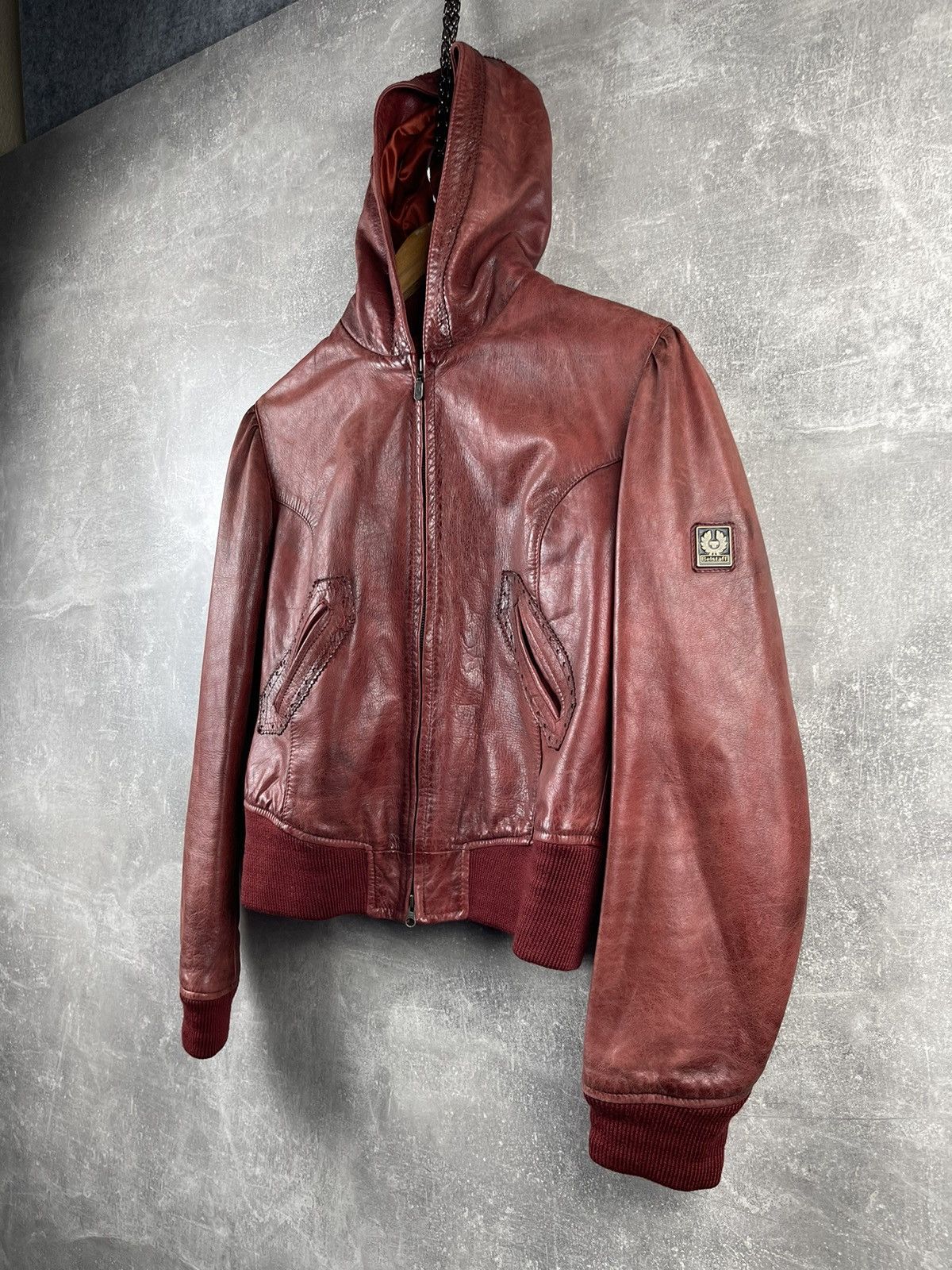 Belstaff Belstaff Gold Label Ladies Biker Hooded Red Leather Jacket Size M / US 6-8 / IT 42-44 - 2 Thumbnail