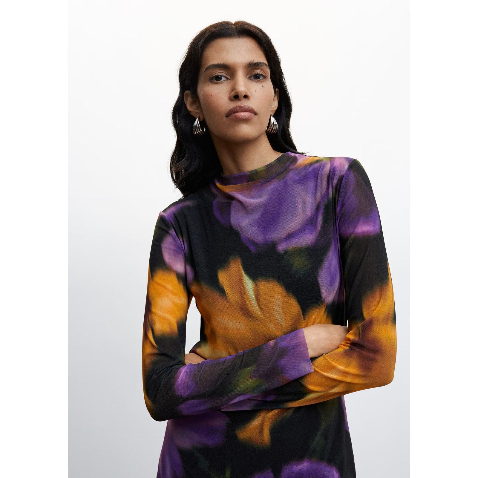 Mango MANGO Floral High Neck Maxi Dress NWT Size S / US 4 / IT 40 - 21 Thumbnail