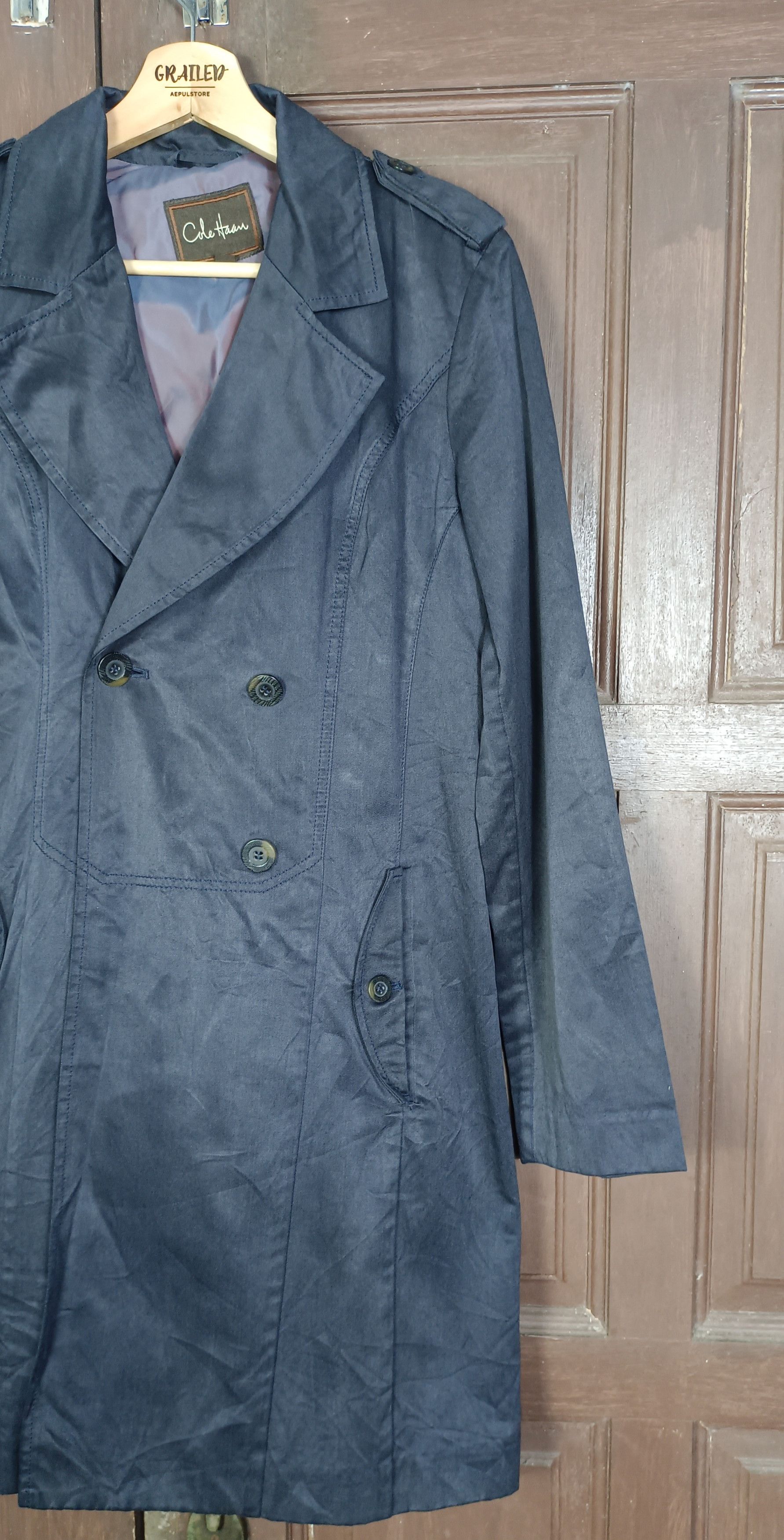 Cole Haan Vintage🔥Cole Haan Double Breast Trench Coat Size S / US 4 / IT 40 - 6 Thumbnail