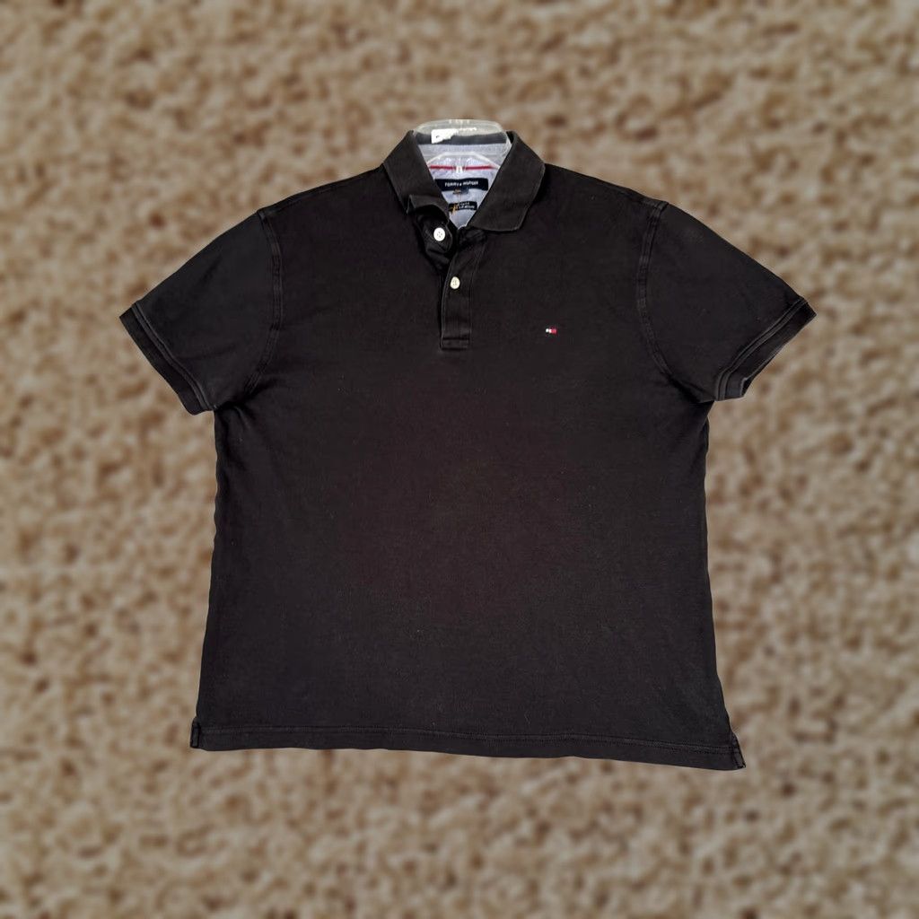 Tommy Hilfiger Tommy Hilfiger Polo Shirt Mens M Black Cotton Custom Fit Logo Casual Knit Size US M / EU 48-50 / 2 - 1 Thumbnail