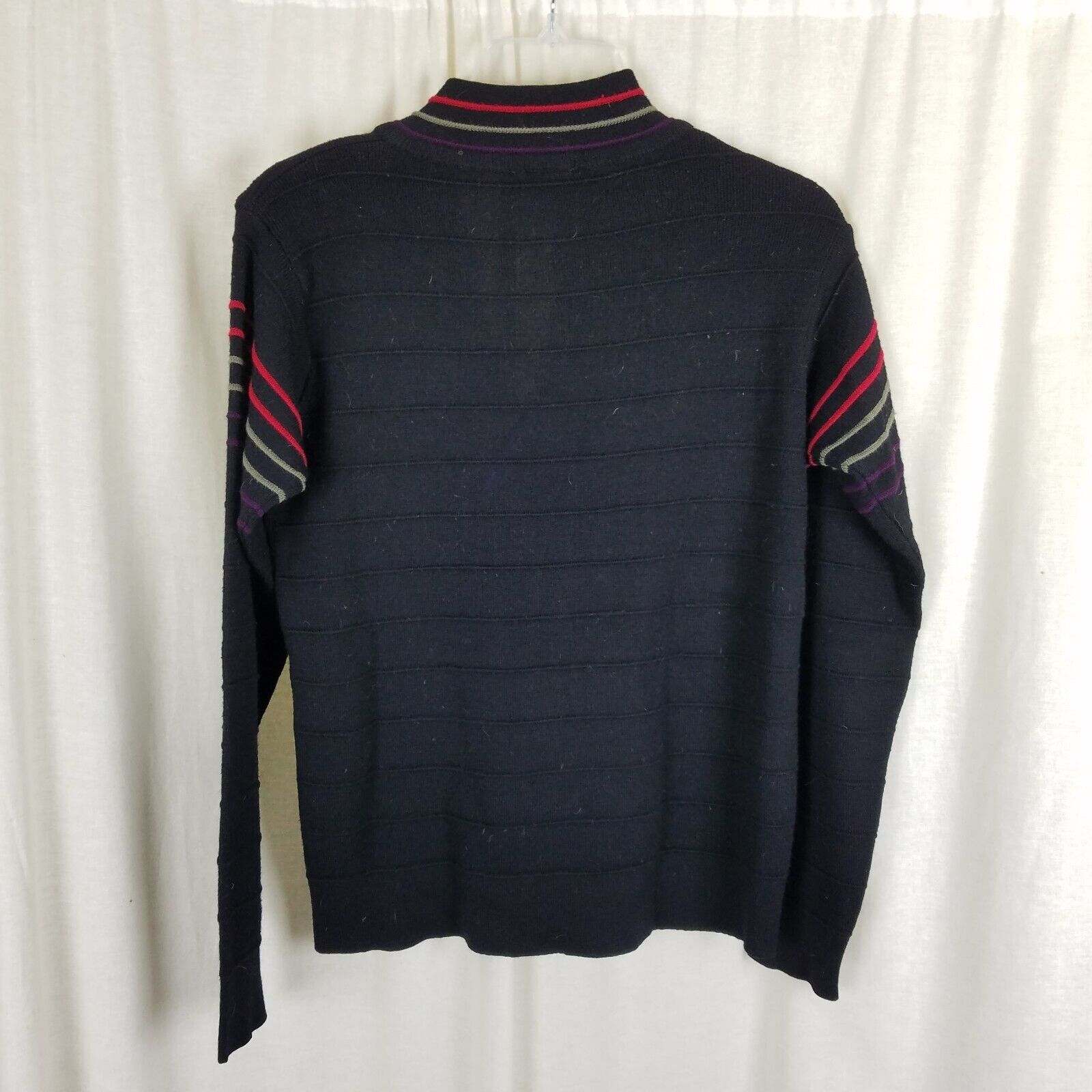 Meister Vtg Meister 1/4 Zip Striped Ribbed Wool Knit Ski Sweater S Size US S / EU 44-46 / 1 - 4 Thumbnail