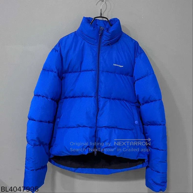 Balenciaga Balenciaga Klein Blue Small Logo Down Jacket Size US S / EU 44-46 / 1 - 8 Thumbnail