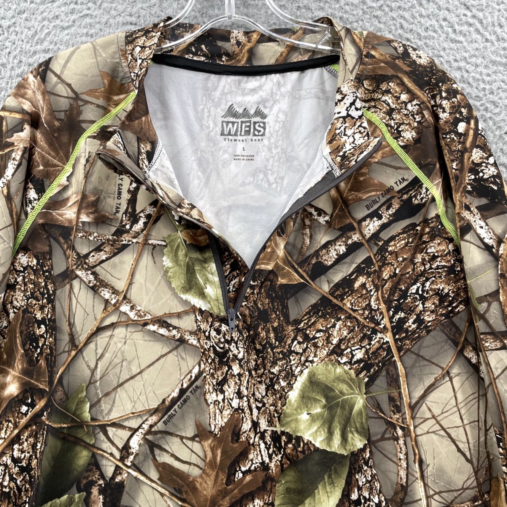 Vintage WFS Burly Camo Tan Shirt Men Large 1/4 Zip Hunting Outdoor Performance Gorp Camp Size US L / EU 52-54 / 3 - 3 Thumbnail