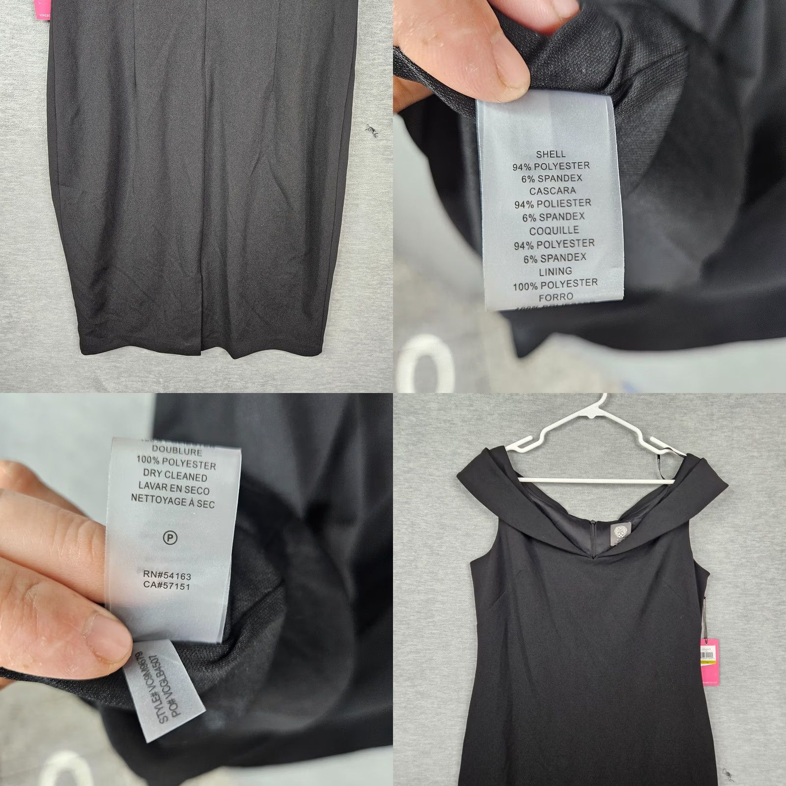 Vince Camuto Vince Camuto Black Off-The-Shoulder Sheath Dress Size 14 NEW Womens Short Sleeve Polyester Spandex Size XL / US 12-14 / IT 48-50 - 8 Thumbnail