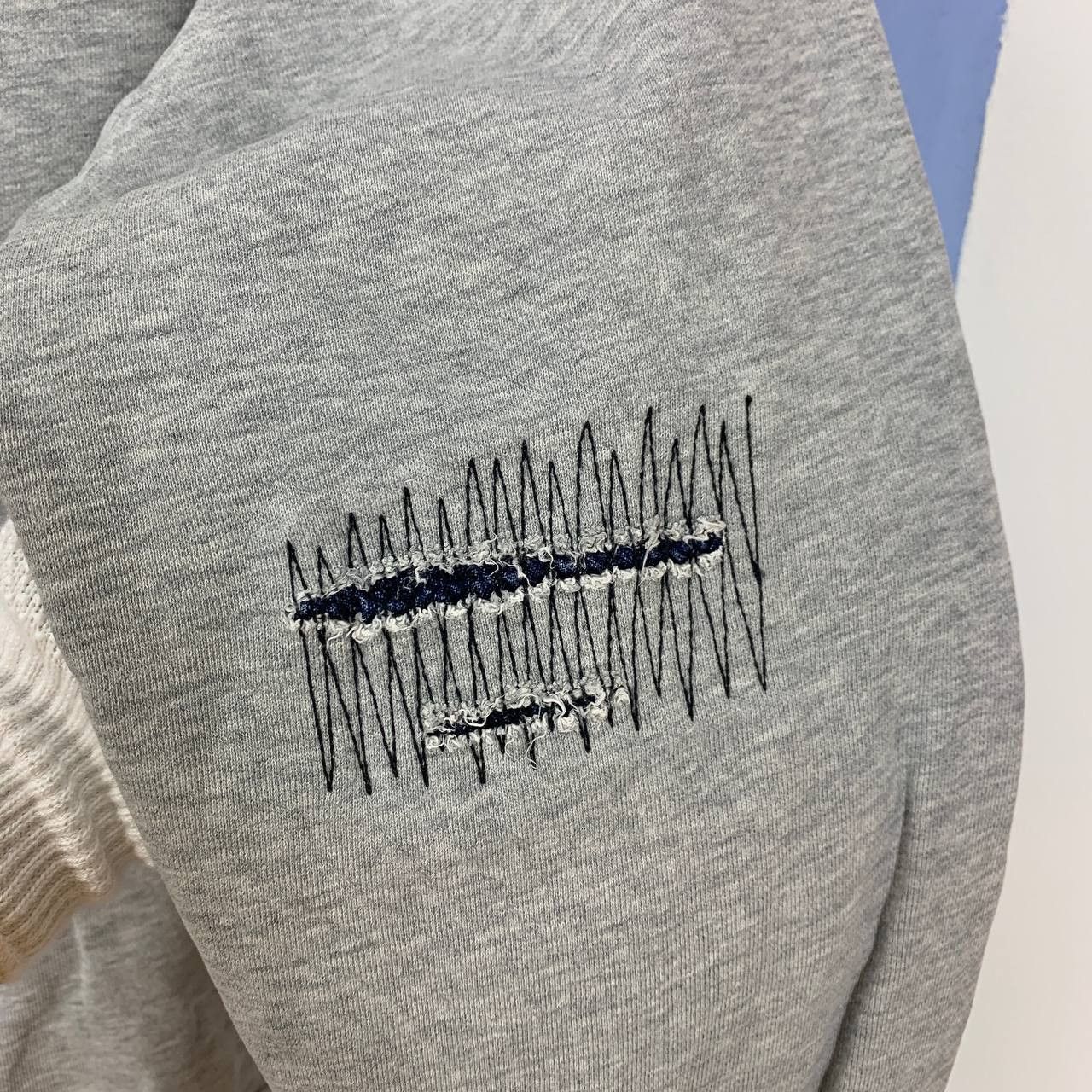 Designer OTIENNE OZEKI Patchwork Design Sweatshirt #2367-03 Size US S / EU 44-46 / 1 - 13 Thumbnail