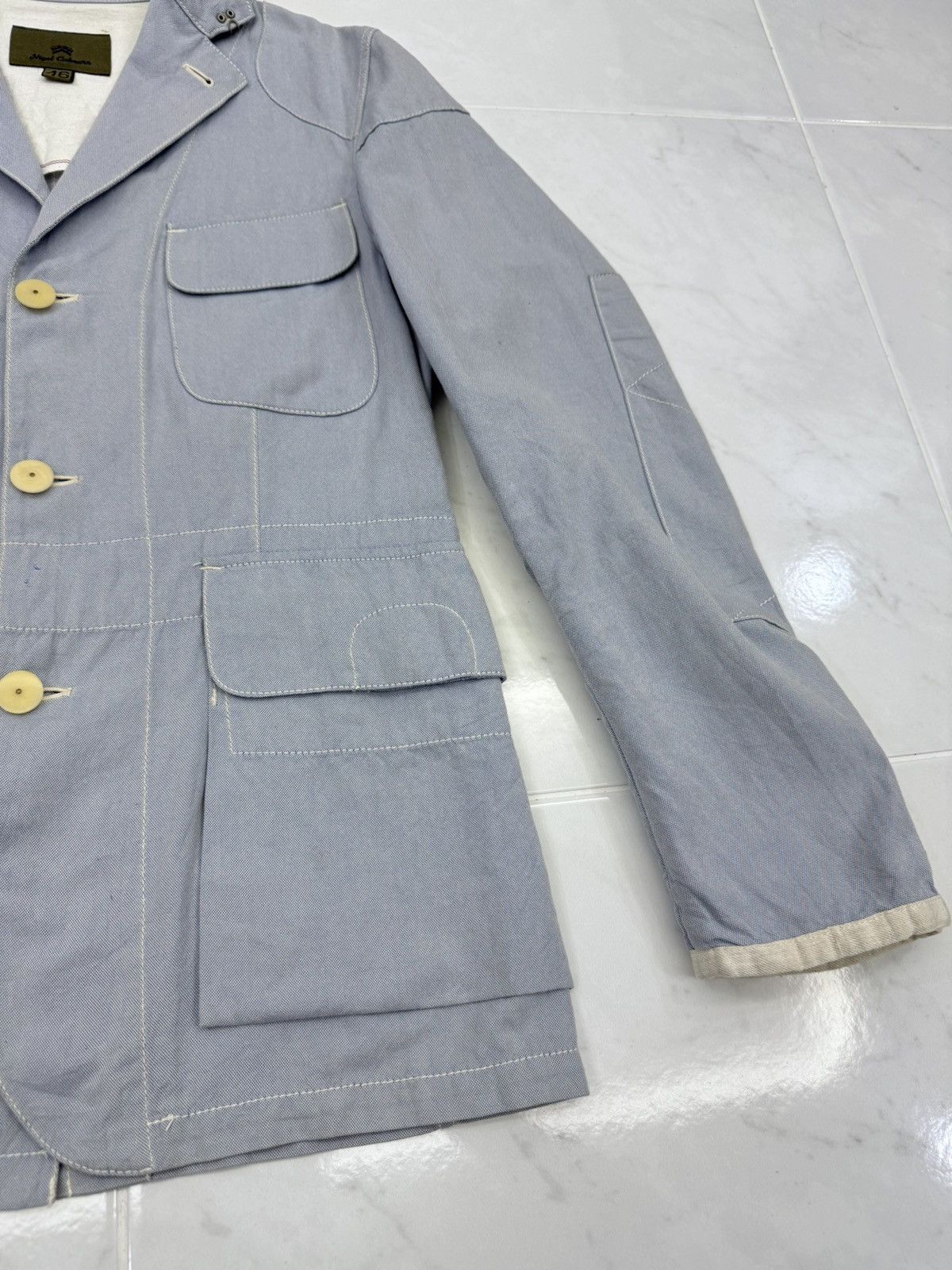 Nigel Cabourn Nigel Cabourn Multipockets Chambray Selvedge Light Jacket Size US S / EU 44-46 / 1 - 3 Thumbnail