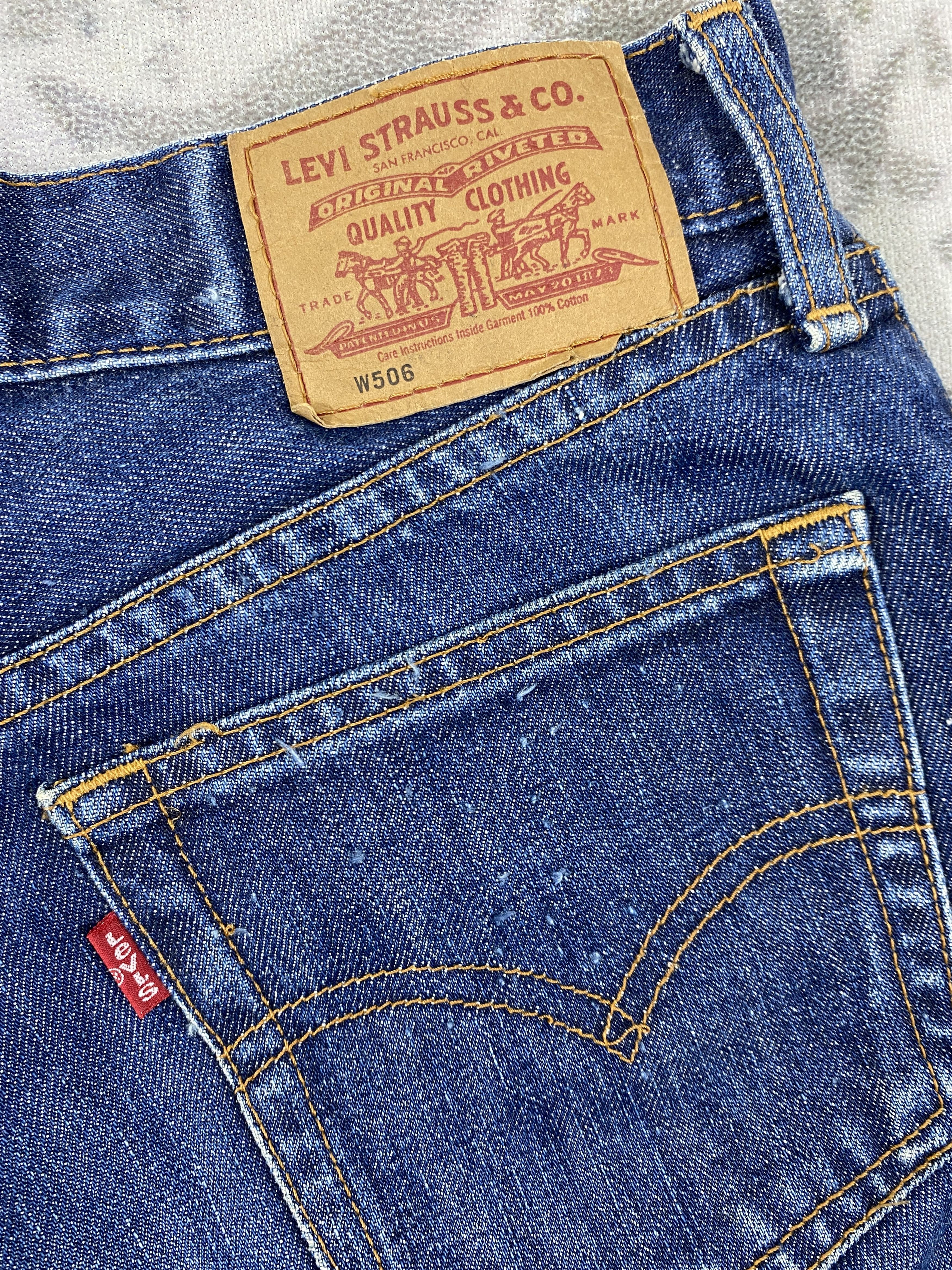 Levi's Blue Vintage Levi's 506 Ripped Denim 26x28.5 -JN213 Size US 26 / EU 42 - 11 Thumbnail