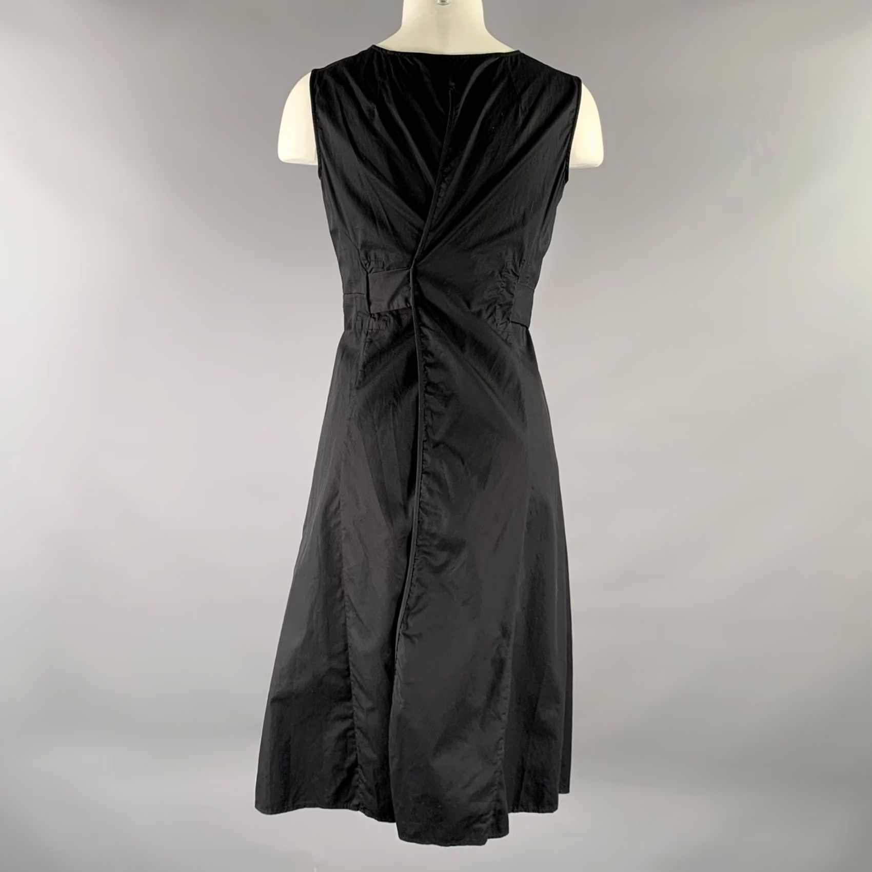 Jil Sander JIL SANDER Size 2 Black Cotton IW405708 Open back Knee-Length Dress Size XS / US 0-2 / IT 36-38 - 4 Thumbnail