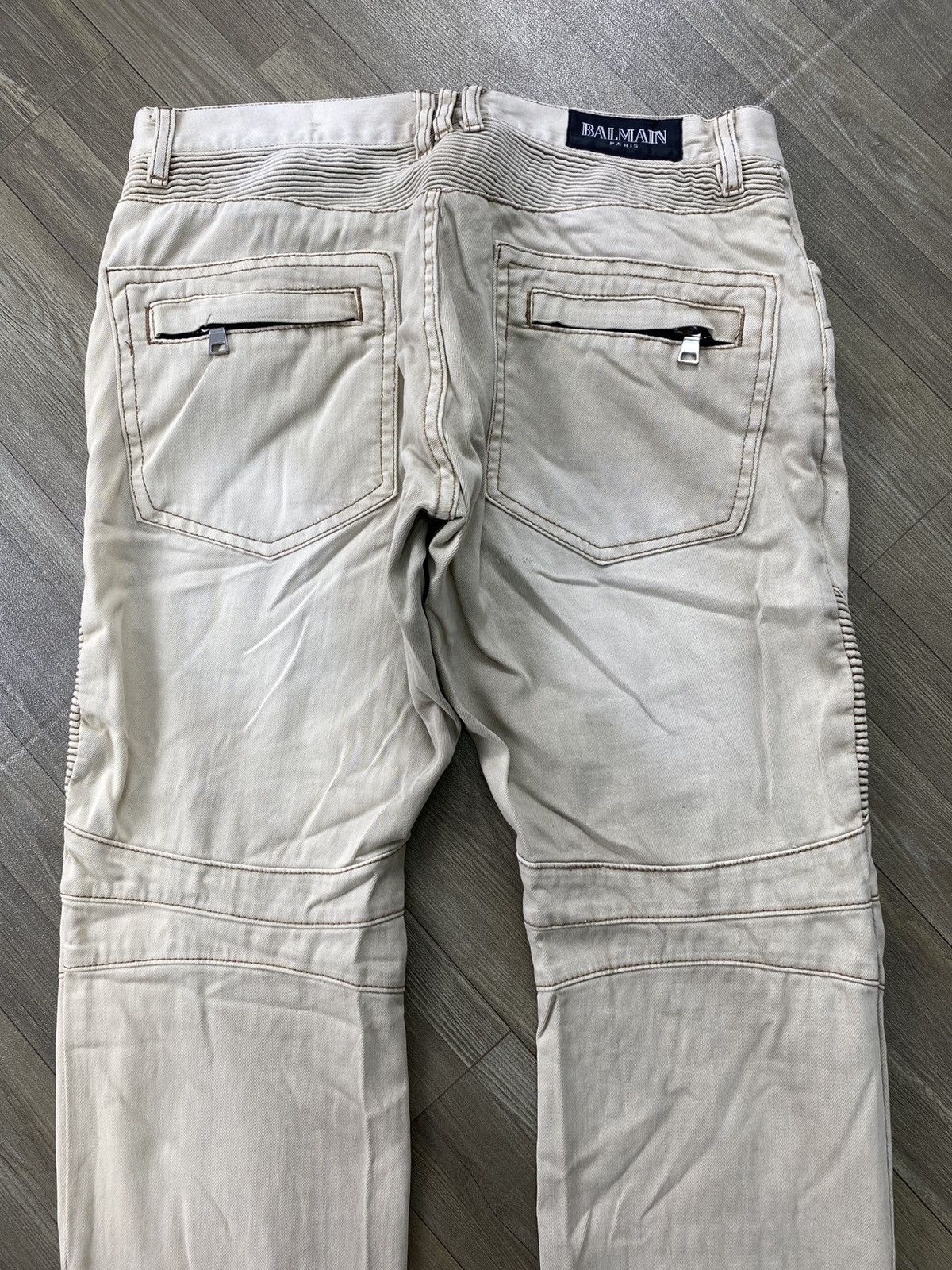 Balmain Vintage Balmain Distressed Bikers Pants Luxury Size US 32 / EU 48 - 16 Thumbnail