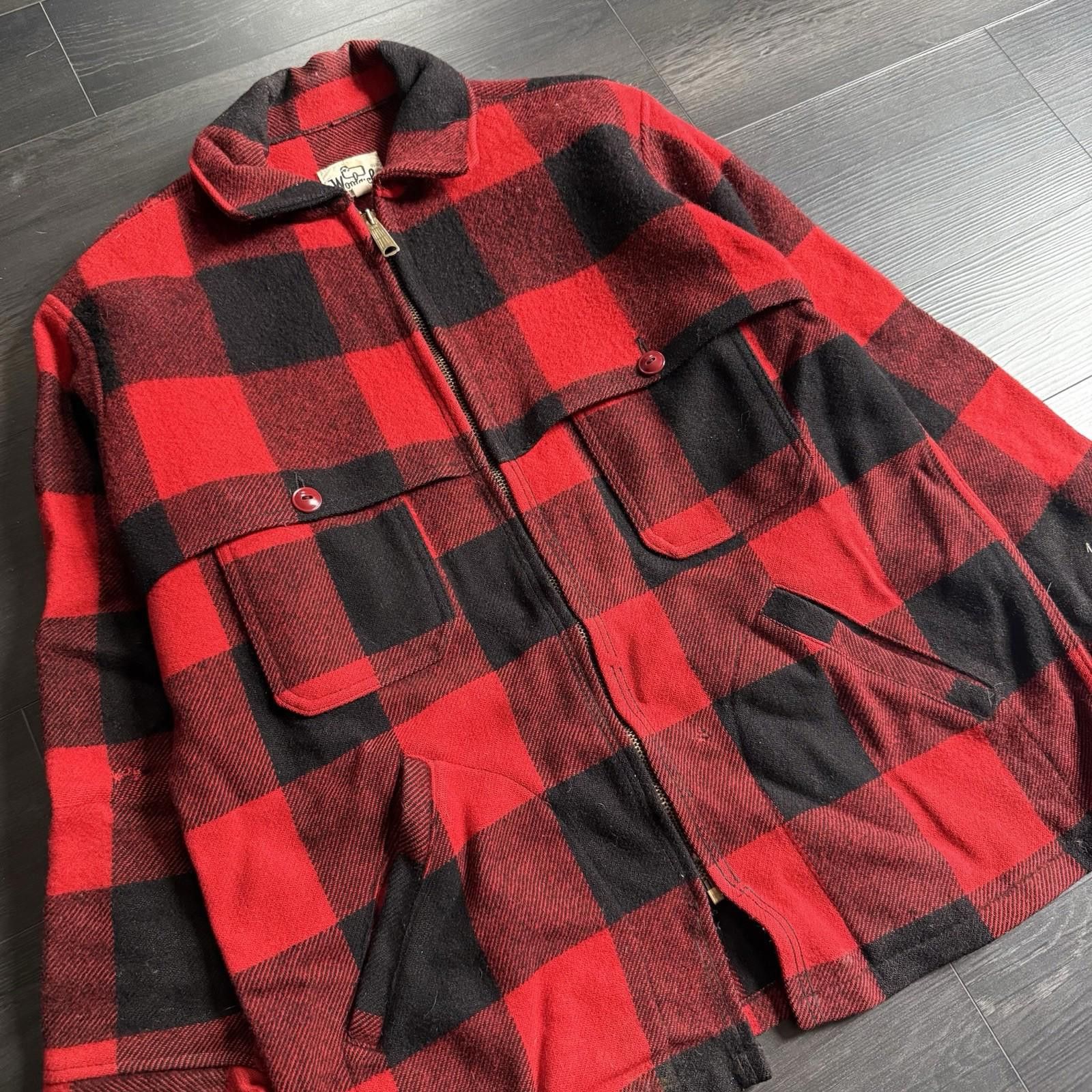 Woolrich Woolen Mills VTG Woolrich Men’s Plaid Flannel Zip Up Jacket Sz L Wool Red Size US L / EU 52-54 / 3 - 2 Thumbnail