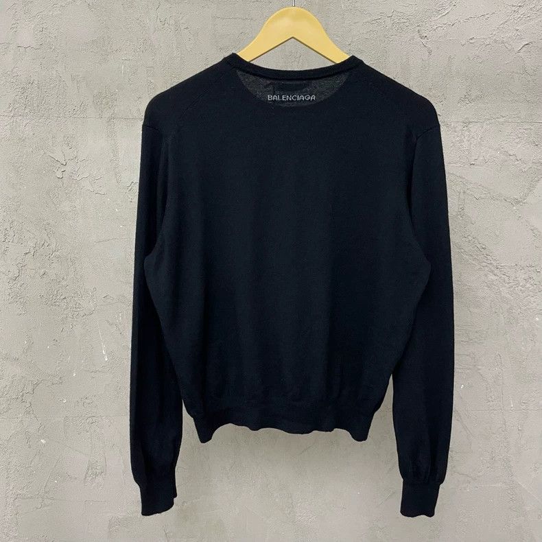 Balenciaga Balenciaga Black wool with small logo on the back sweater 2 Size US M / EU 48-50 / 2 - 2 Thumbnail