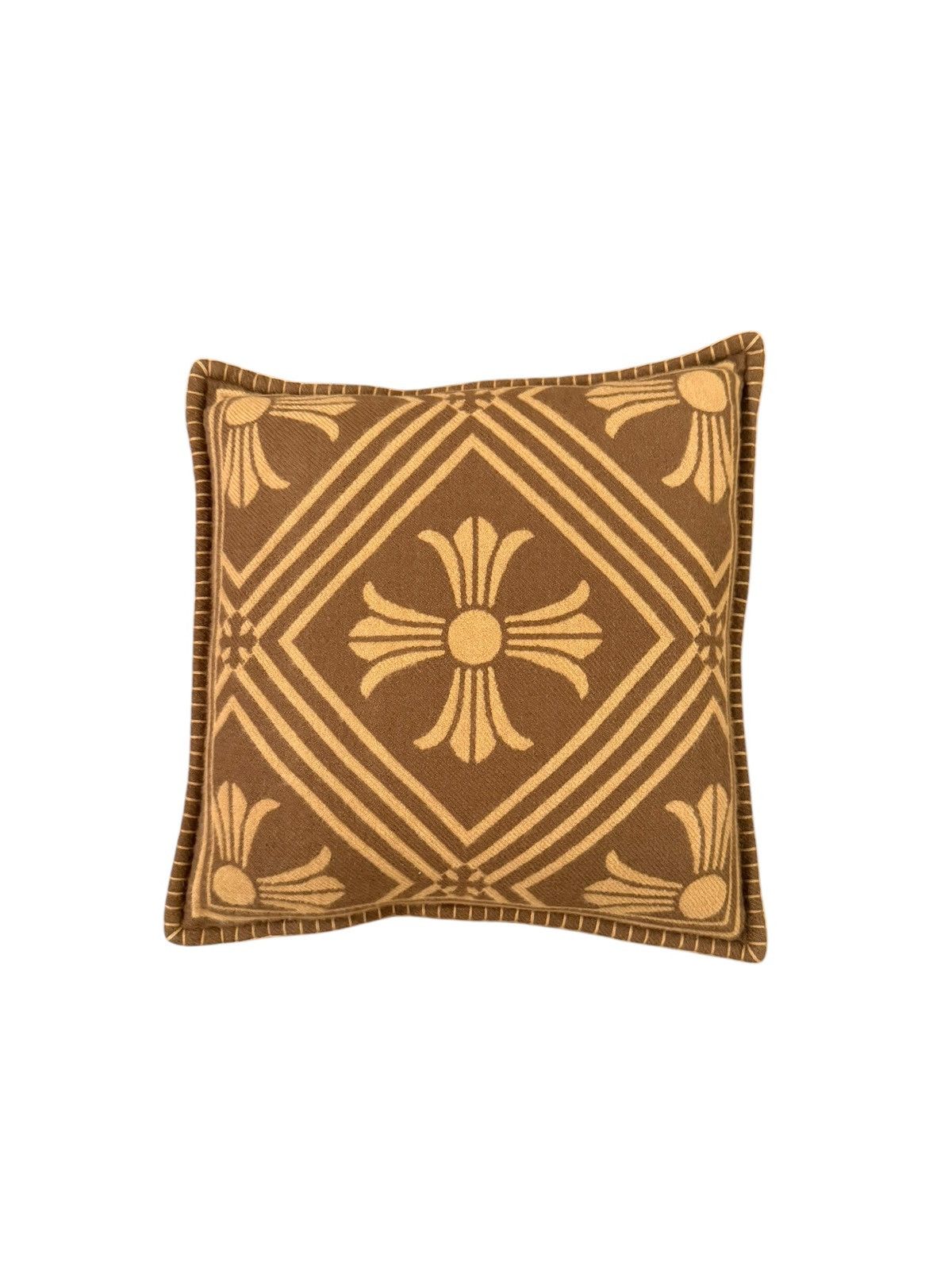 Chrome Hearts Brown Cashmere Mini Plus Pillow w/ Silver Buttons Size ONE SIZE - 1 Thumbnail