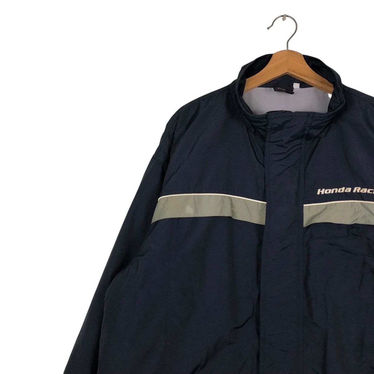Honda 📌Vintage Biker Racing Bomber Jacket Honda Big Logo Size US L / EU 52-54 / 3 - 8 Thumbnail