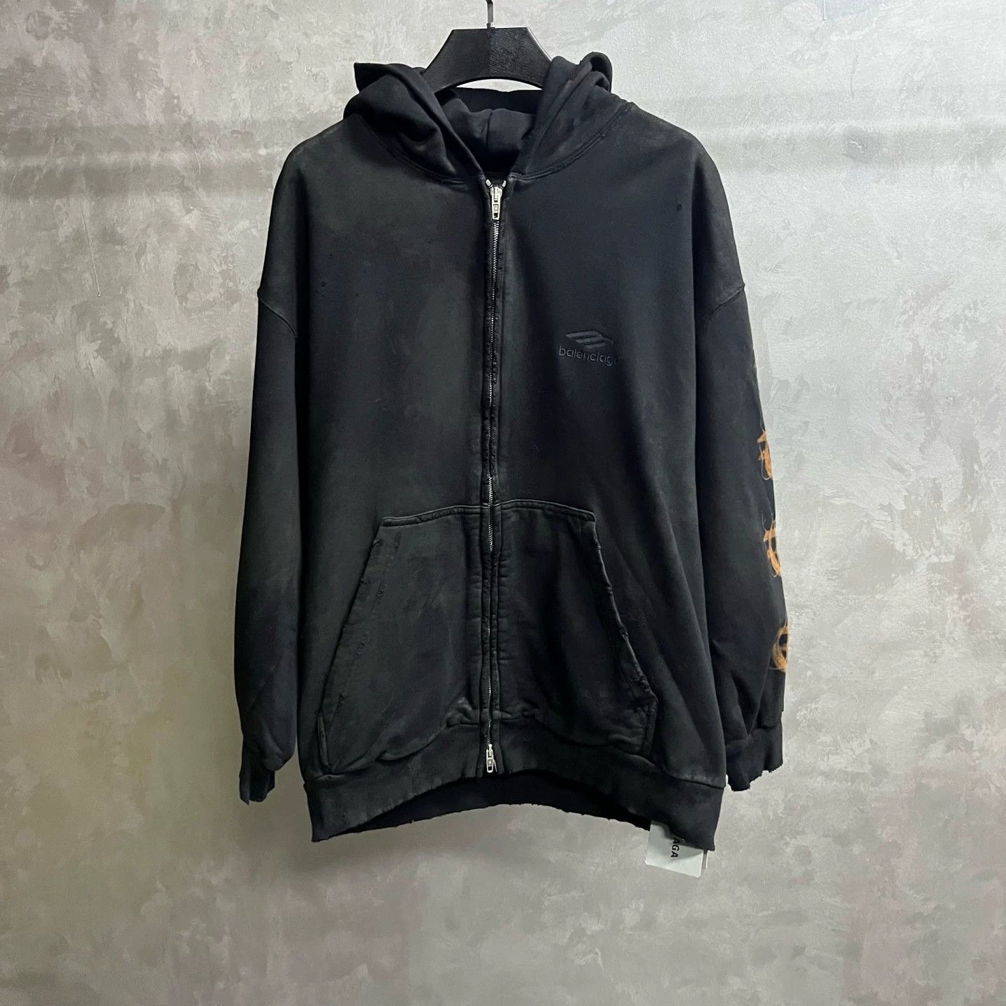 Balenciaga Balenciaga Printed Graphic Black Hoodie XXS Men Size US XXS / EU 40 - 1 Thumbnail