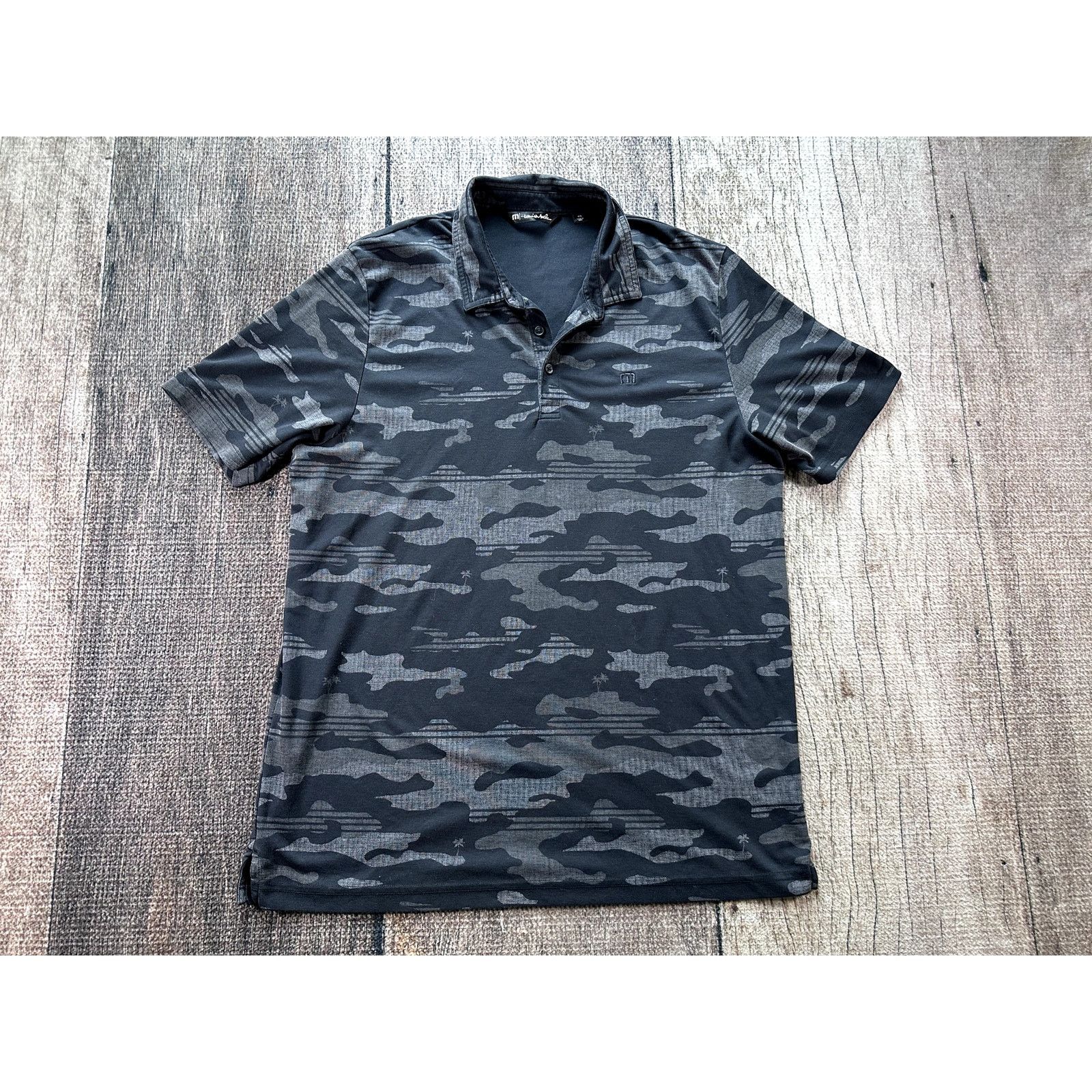 TravisMathew Travis Mathew Camouflage Polo Shirt Mens XXL Black Gray Size US XXL / EU 58 / 5 - 1 Thumbnail