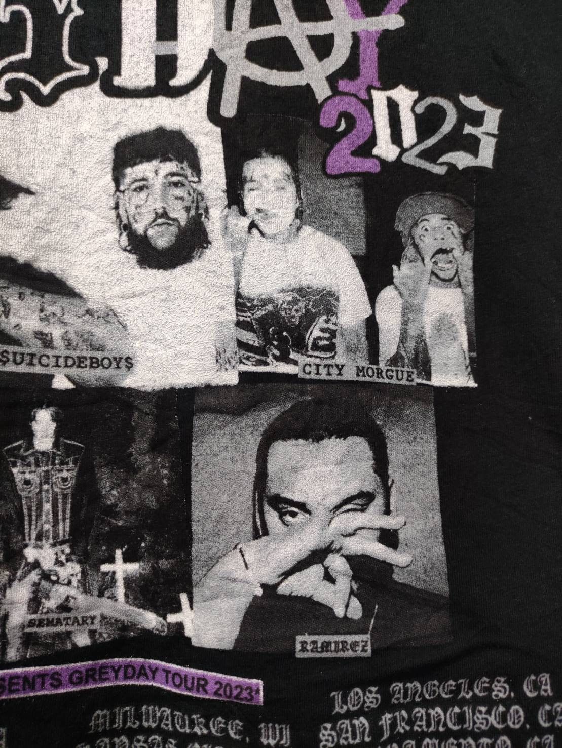 Fuck The Population × G59 Records G59 Suicideboys " Greyday 2023 " Promo Tour T-Shirt Size US L / EU 52-54 / 3 - 11 Thumbnail