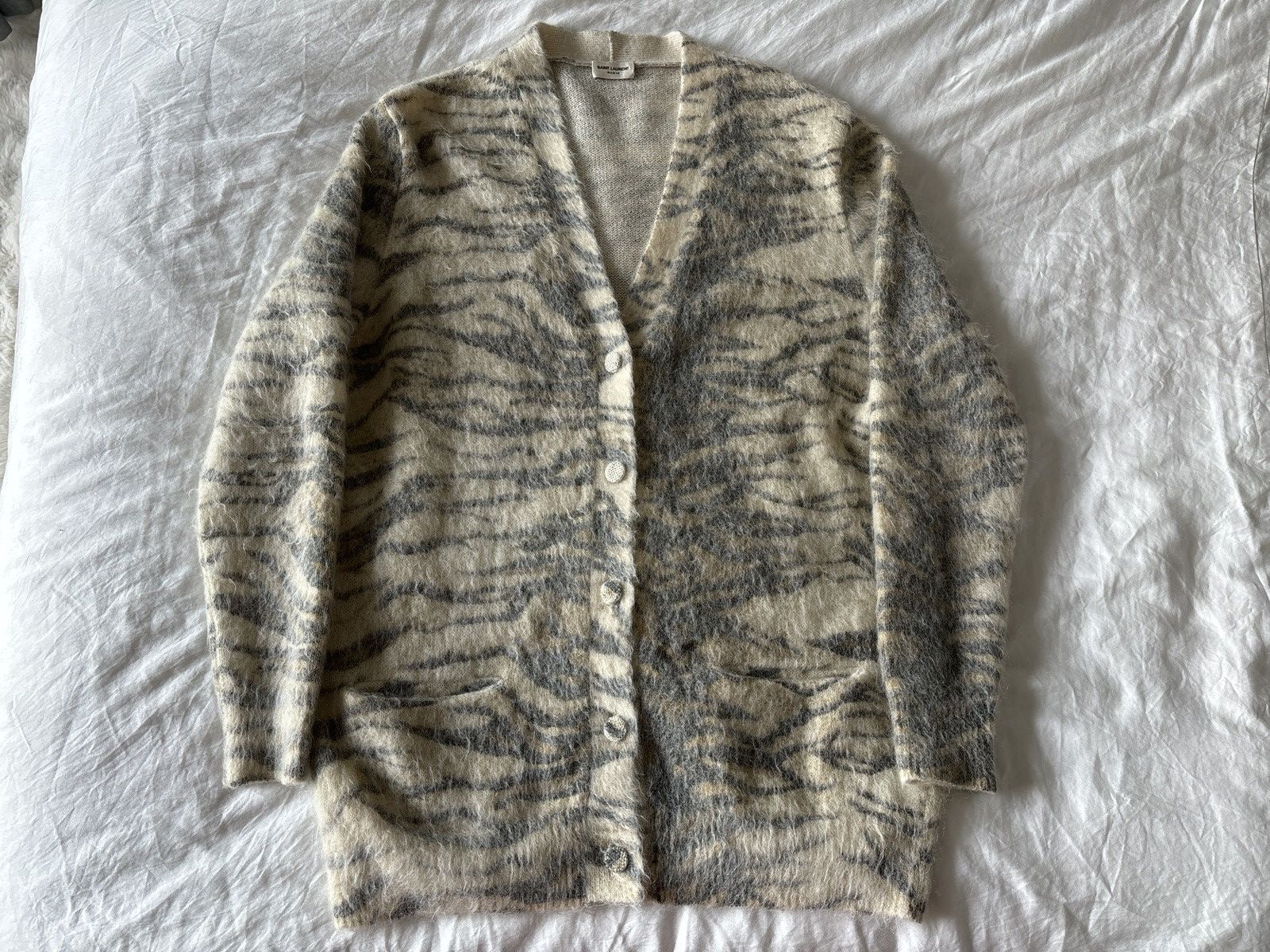 Saint Laurent Paris Saint Laurent Paris mohair tiger print cardigan Size US S / EU 44-46 / 1 - 7 Thumbnail