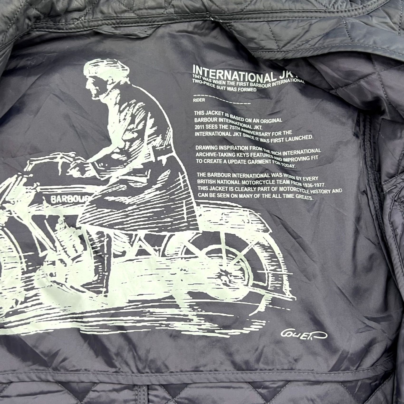 Barbour Barbour Ariel Quilted Jacket Mens Medium Motorcycle Black Quilted Bomber Jacket Barbour Mens M Black Size US M / EU 48-50 / 2 - 7 Thumbnail
