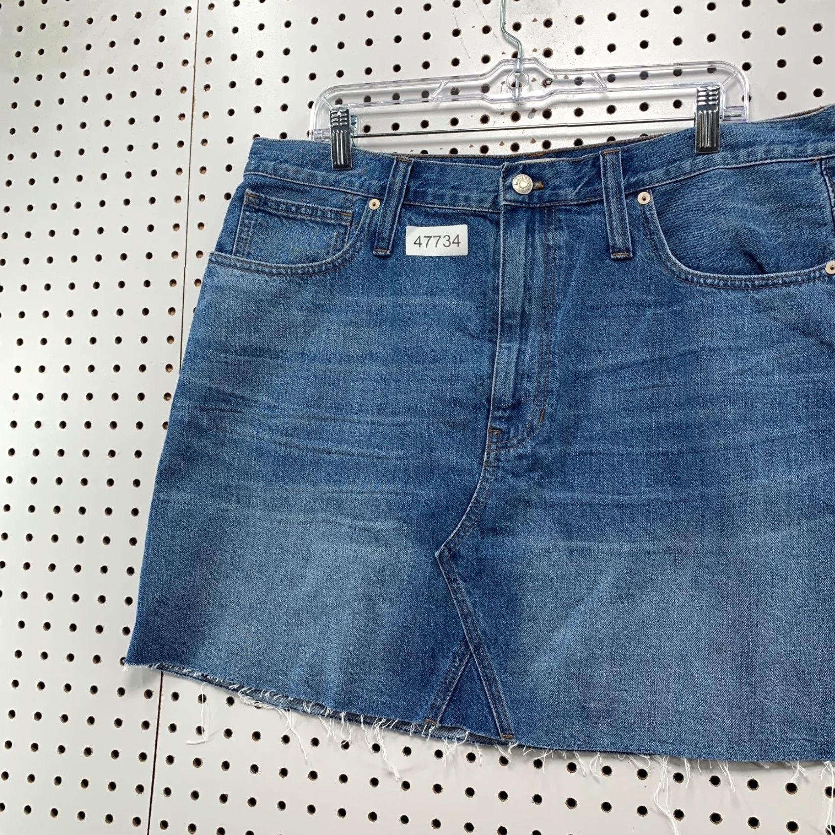 Madewell Madewell Denim A-Line Mini Skirt Womens 33 Blue Casual Rigid Denim NWT Size 24" / US 00 / IT 34 - 6 Thumbnail