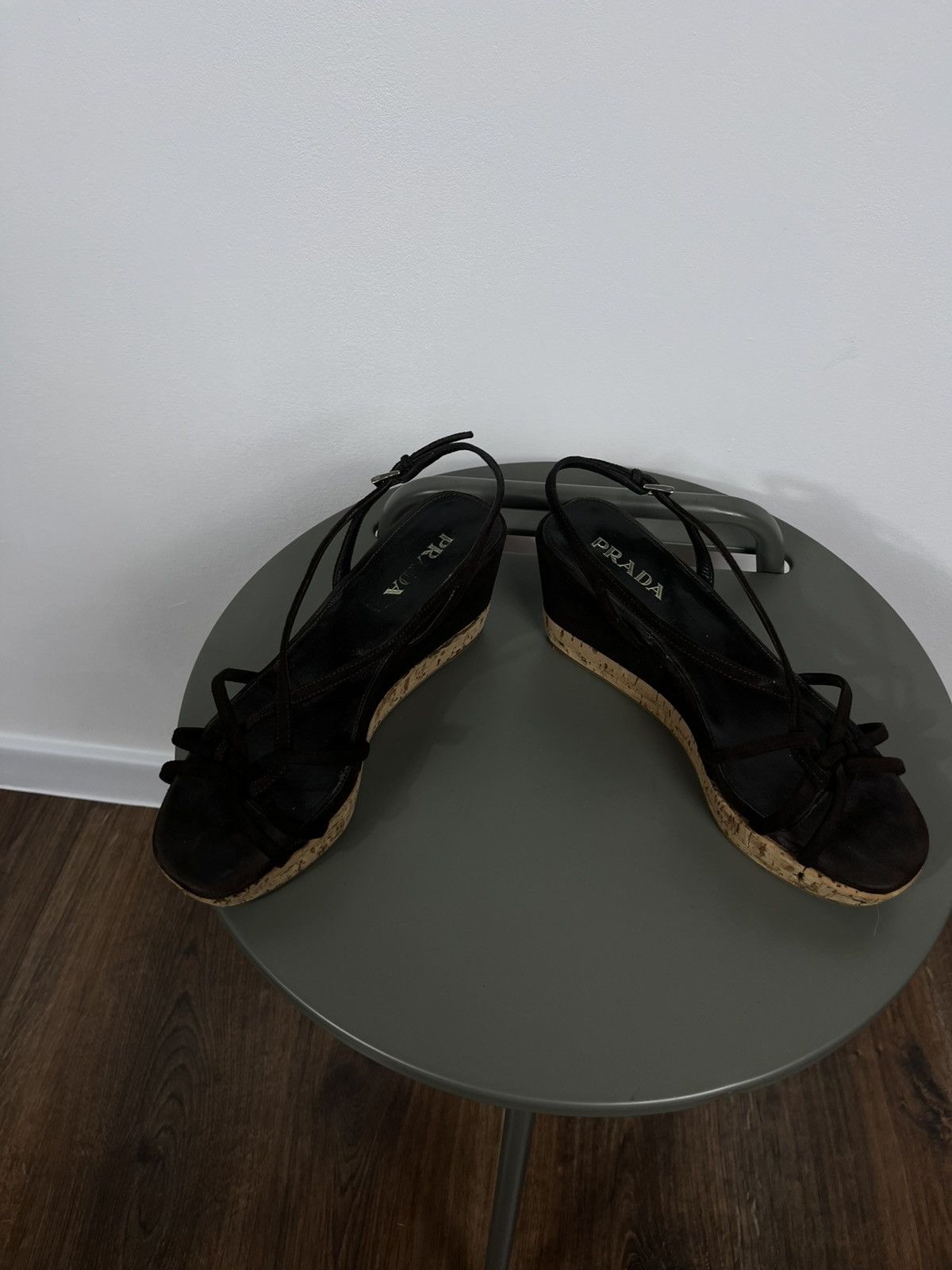 Prada Prada Brown Suede Cork Wedge Sandals – Size 36.5 Women’s Size US 6.5 / IT 36.5 - 7 Thumbnail